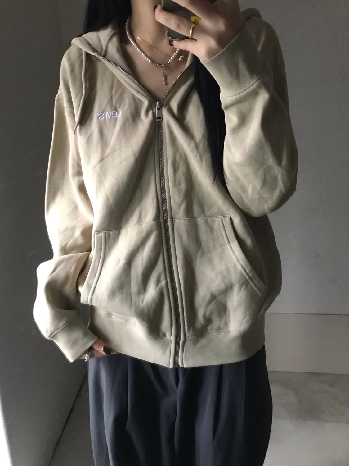 리바이스 베이지 후드집업 상품이미지3