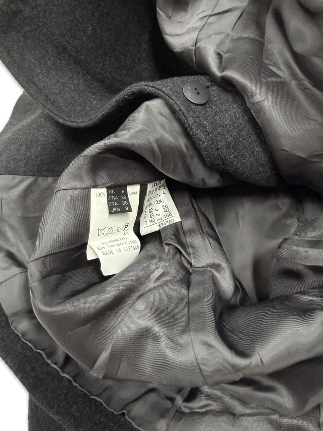 빈티지 iCB 그레이 슬림핏 울 숏 더블 코트 상품이미지4