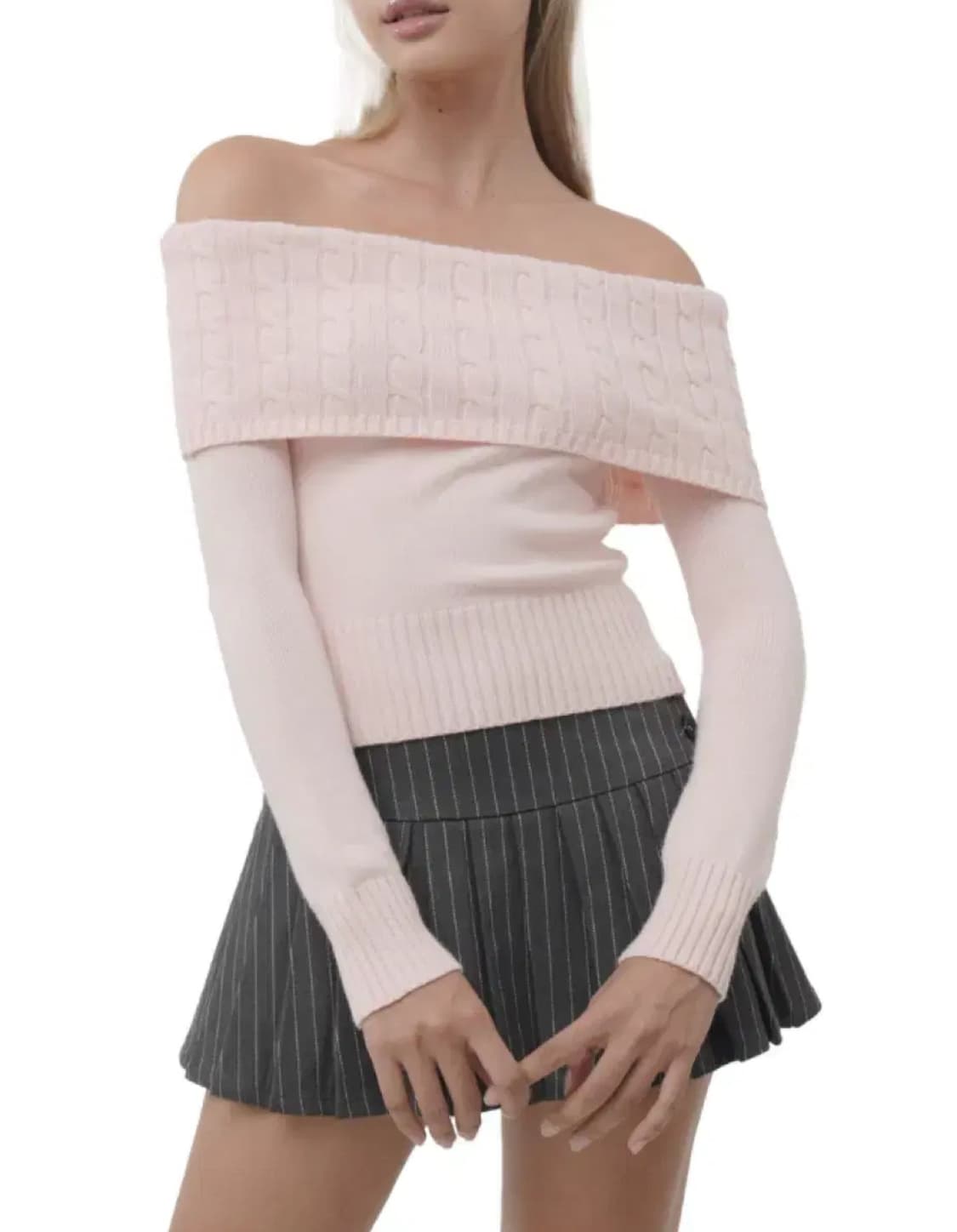 새) 클리시어 컵케이크 오프숄더 니트 상품이미지1