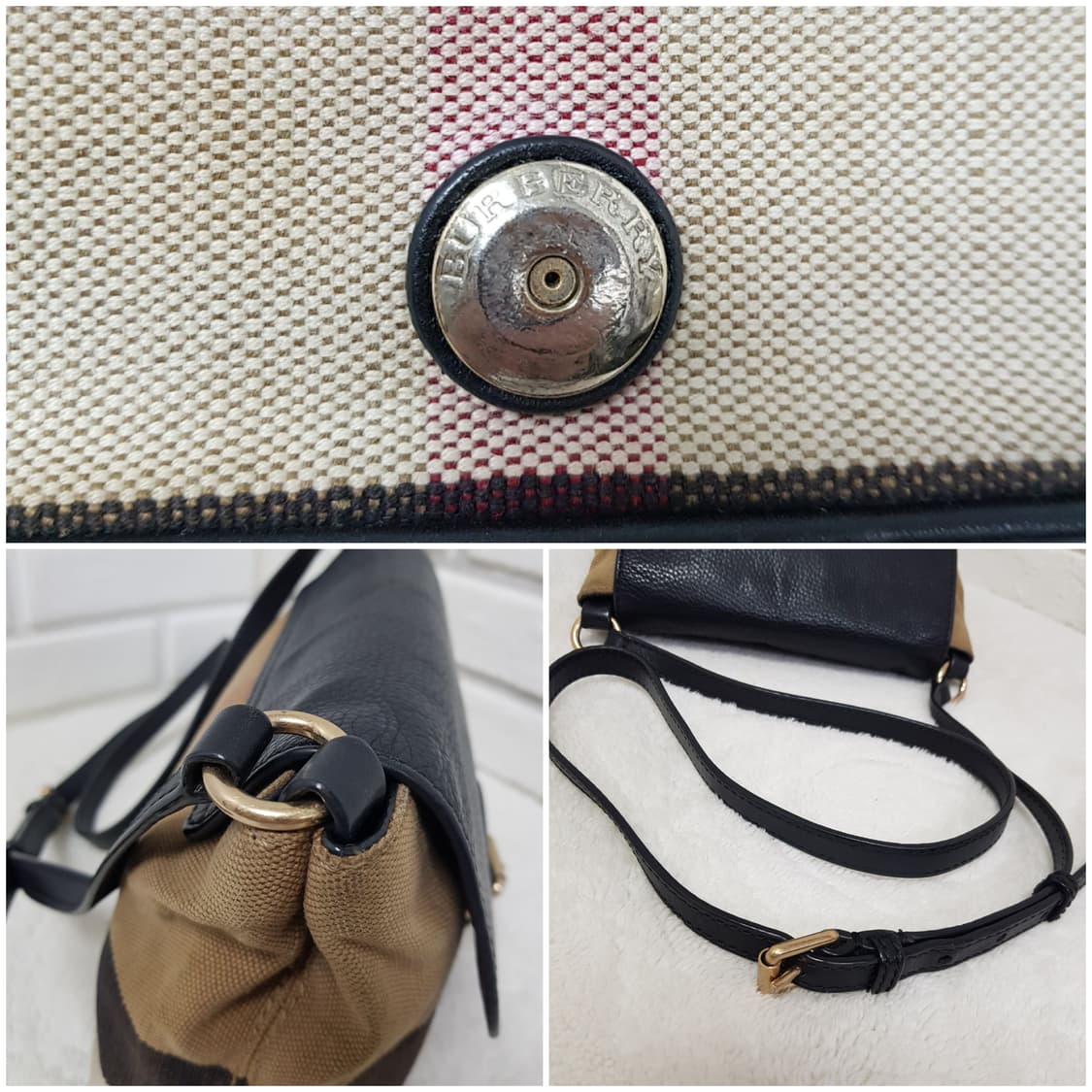 [정품] 버버리 캔버스 스트라이프 크로스백 상품이미지8