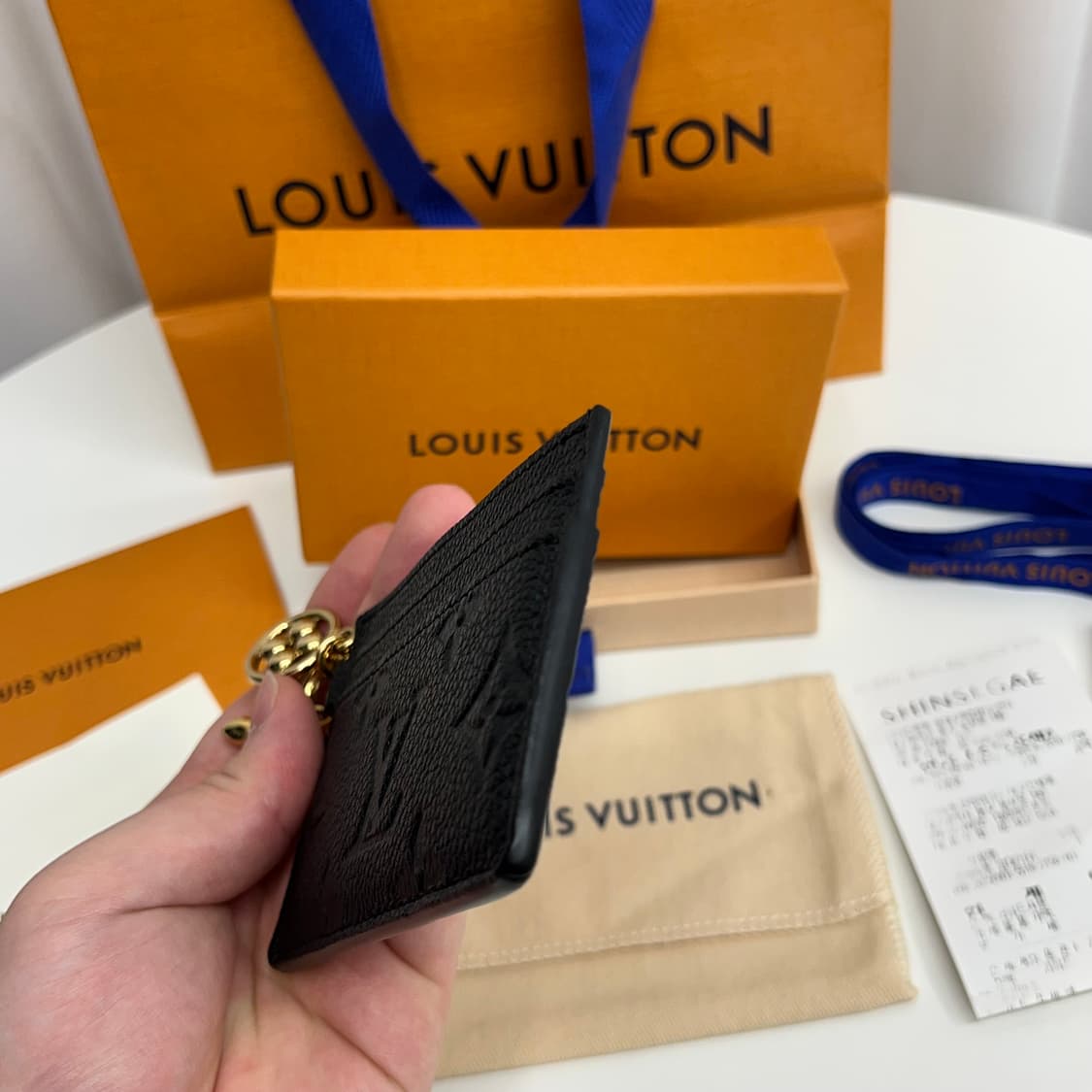 (백화점,영수증 보유) 루이비통 앙프렝뜨 LV 참 홀더 카드지갑 상품이미지7