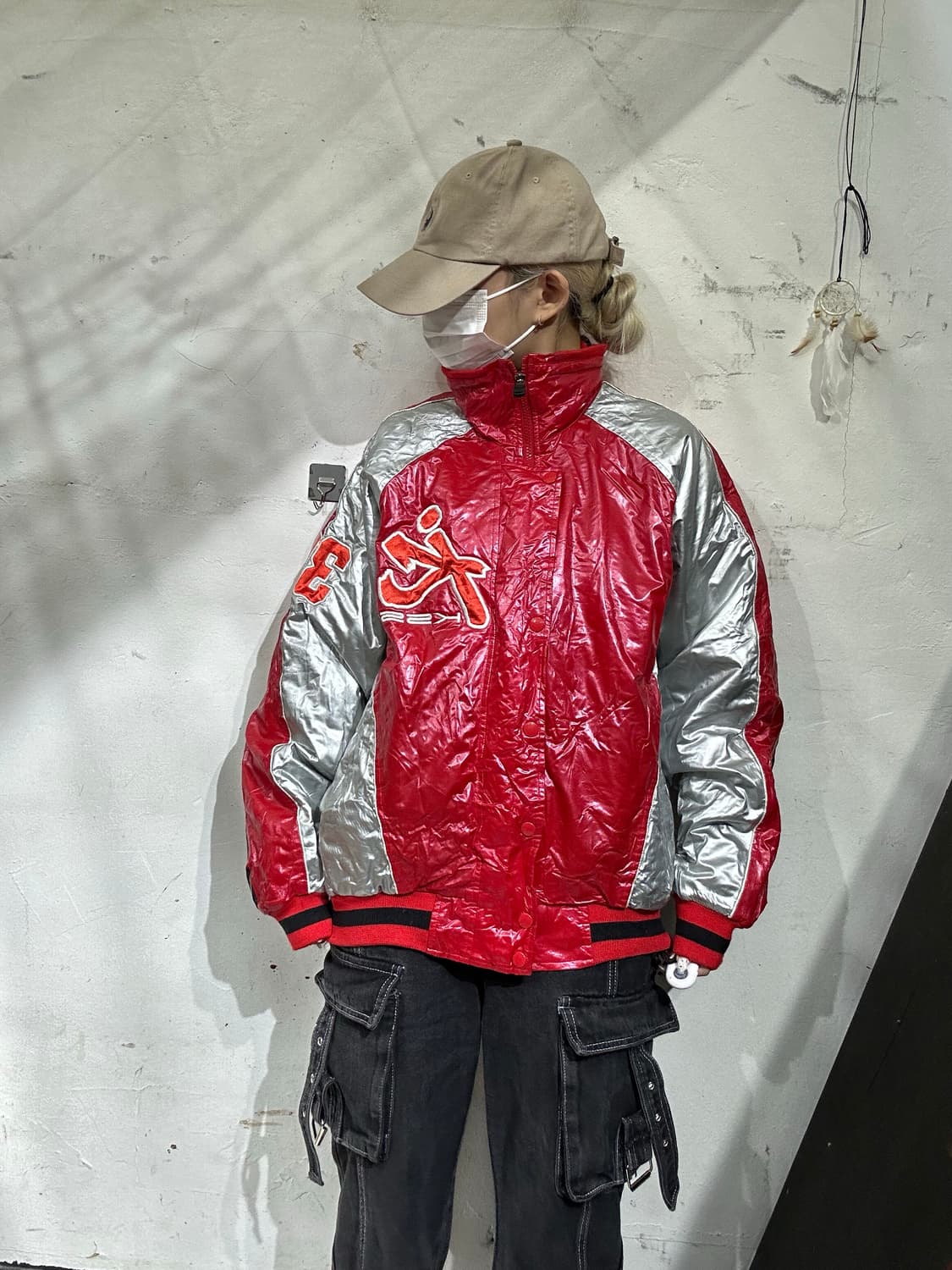 Zett 일본 빈티지 레드 레이싱 자켓 봄버 항공 잠바 L 상품이미지2