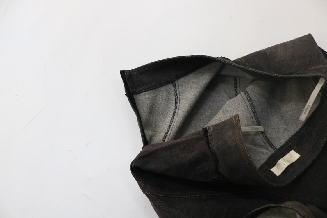 PRECIAR 빈티지 다크 브라운 티어드 패널 데님 롱 스커트 (38) 상품이미지10