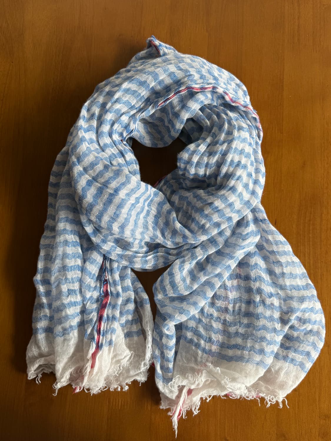 블루 스트라이프 스카프 일본빈티지 봄 여름스카프 상품이미지4