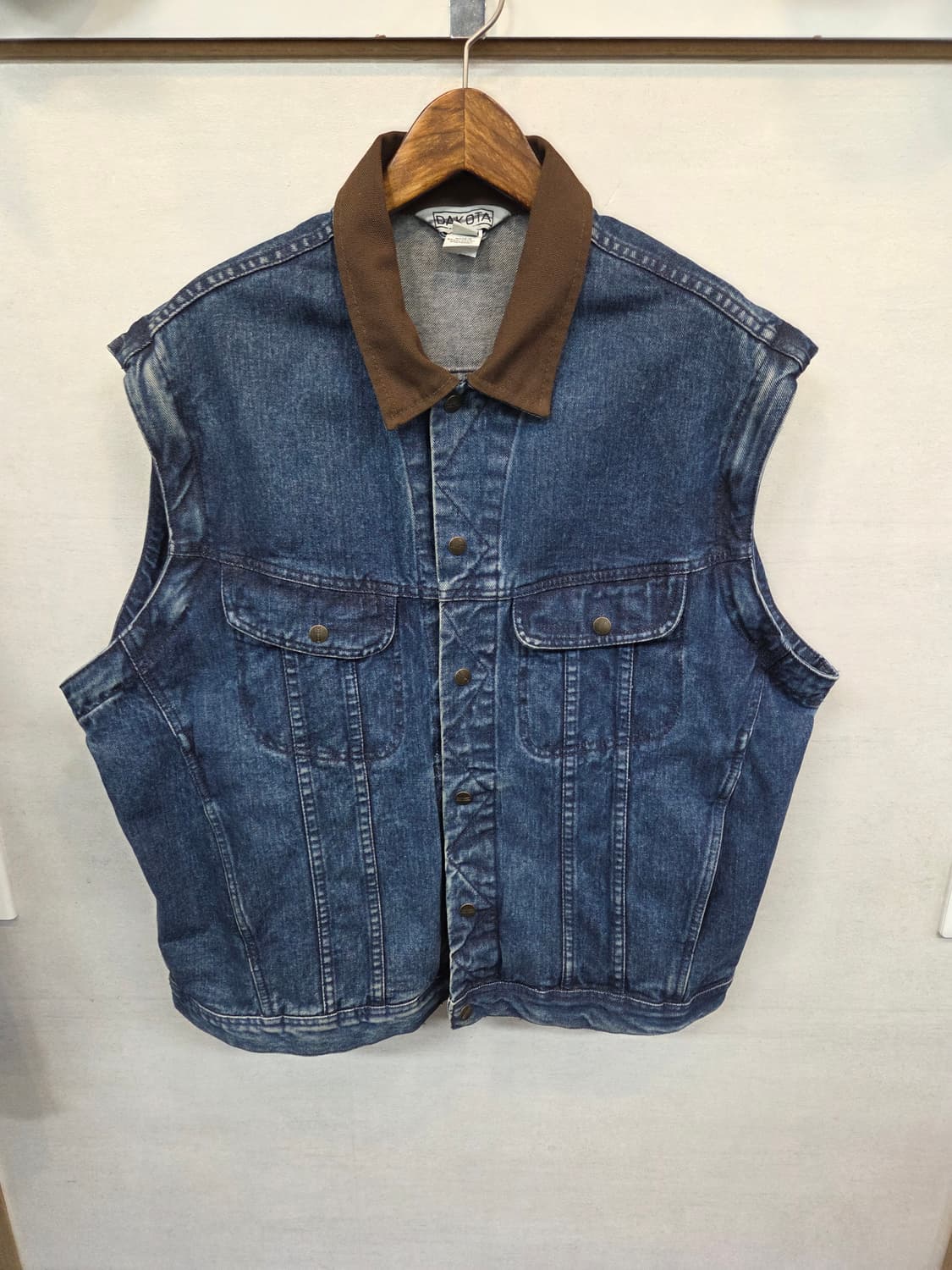 Dakota 빈티지 팔분리형 엘보우패치 데님 조끼 자켓 xl 상품이미지8