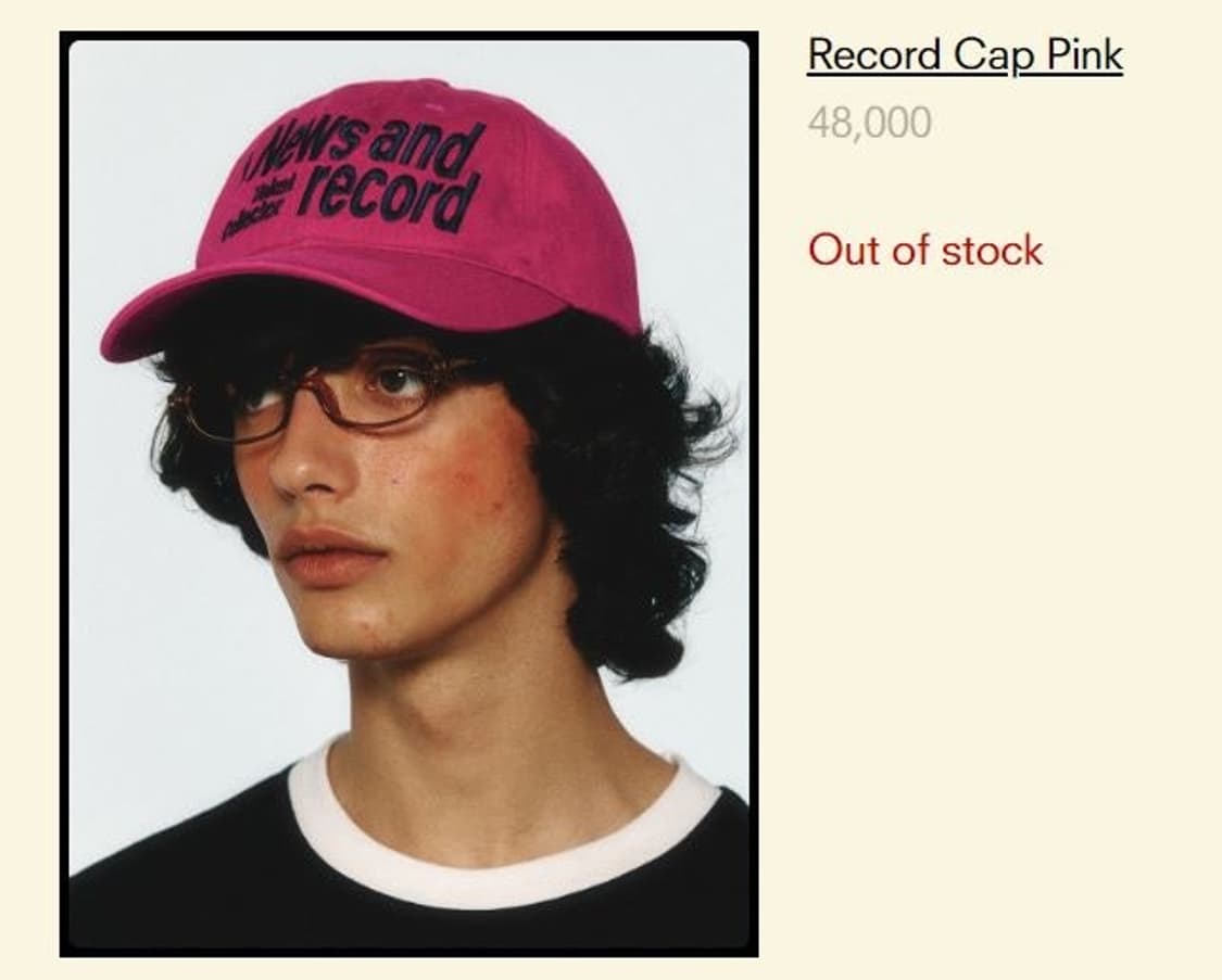 테켓 뉴스 앤 레코드 캡 모자 / 핑크 상품이미지4