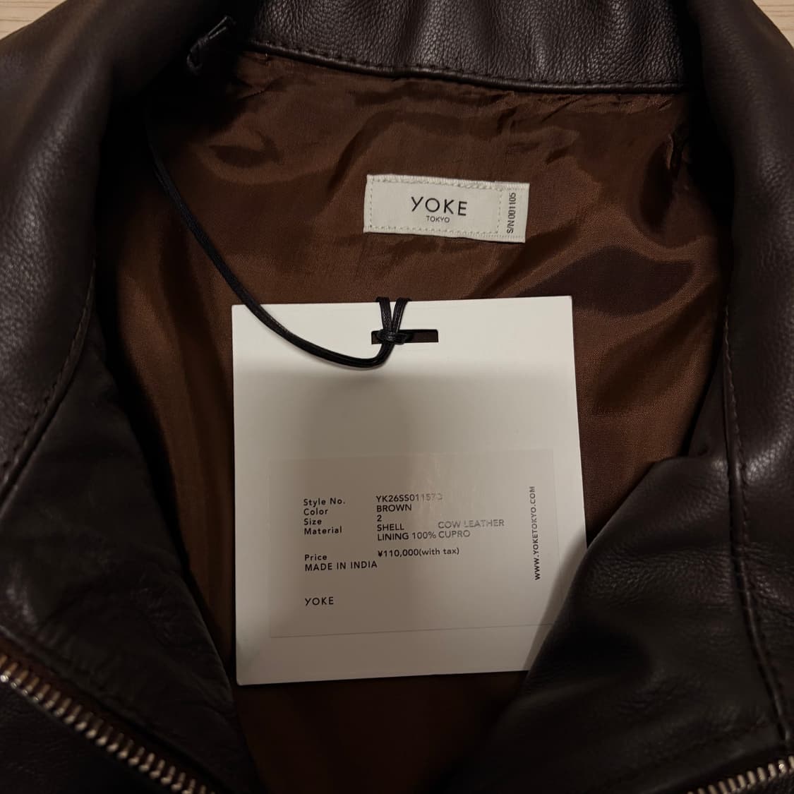 새상품) Yoke 요크 carf 레더 가죽 자켓 브라운 2 상품이미지10