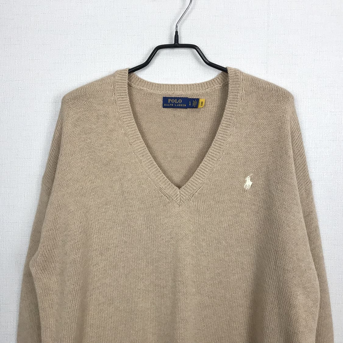 폴로 랄프로렌 V넥 절개 오버핏 니트 여성L 상품이미지3
