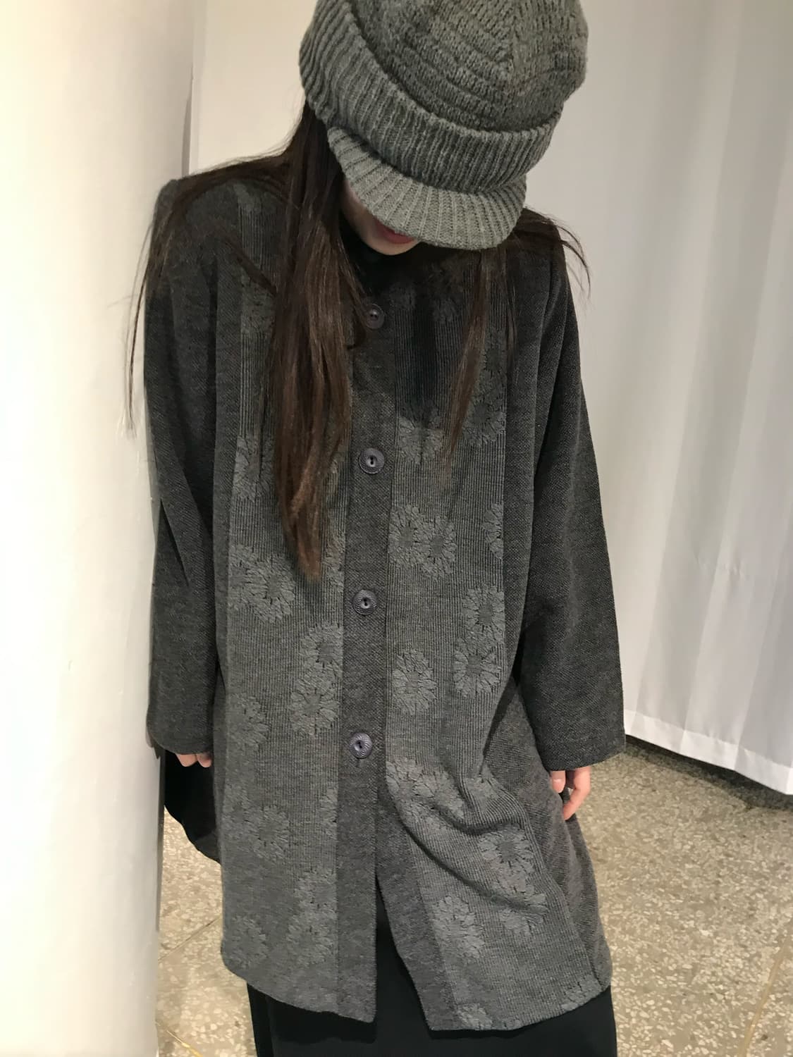 차콜 패턴 코트 자켓  상품이미지3