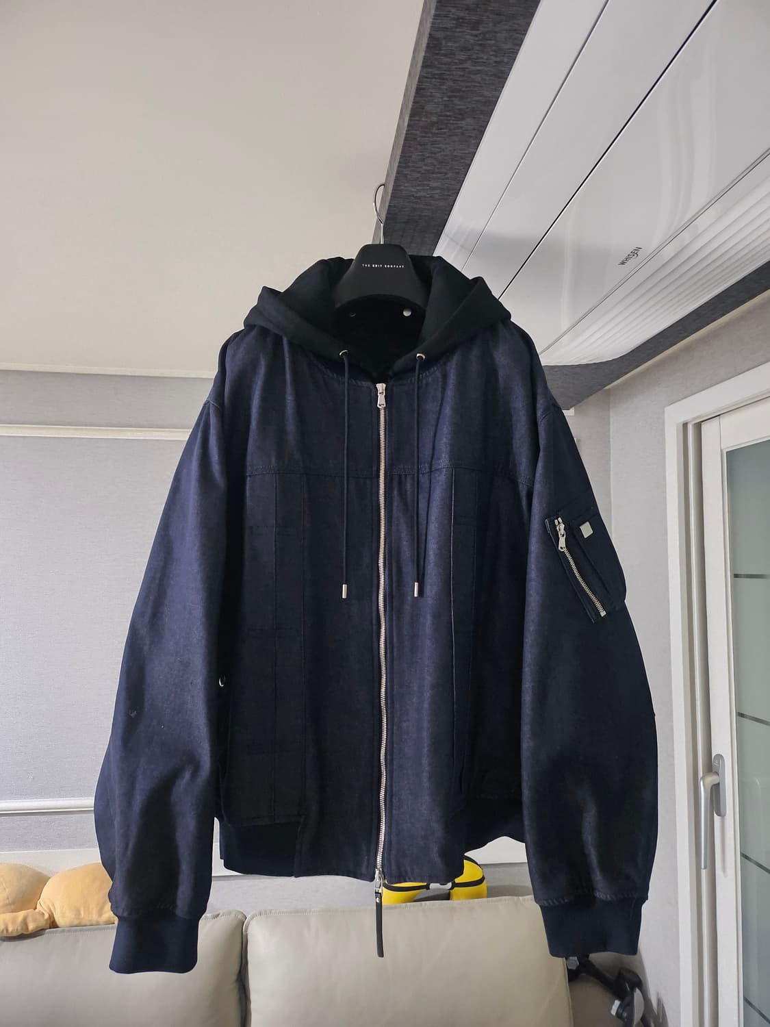 [거의 새것] 질스튜어트 뉴욕 후드 패널 MA-1 데님 항공 점퍼 자켓  상품이미지1