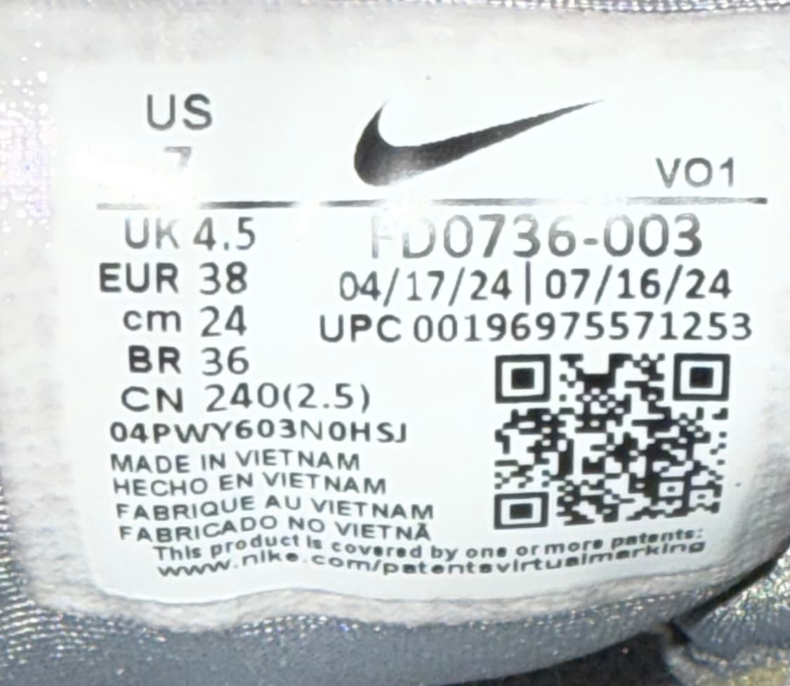 나이키 V2K 런 메탈릭 실버 240mm 상품이미지6