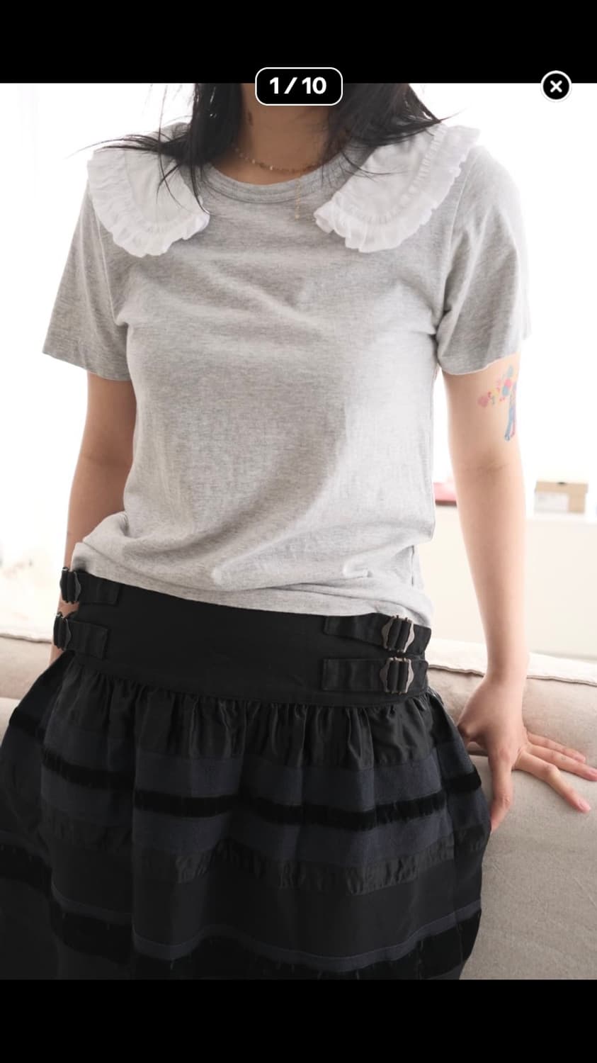 frill collar t-shirt 상품이미지2