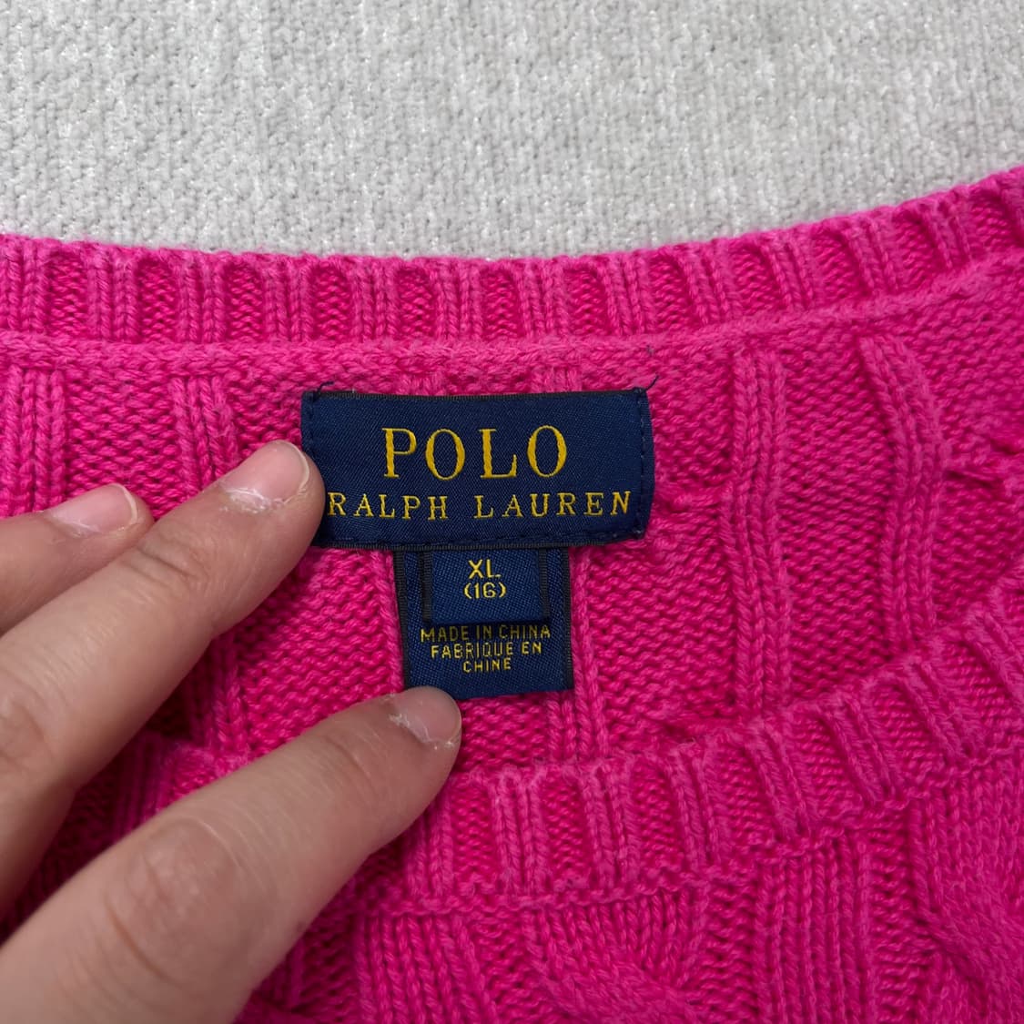 W 95 폴로랄프로렌 핑크 꽈배기 니트 상품이미지3