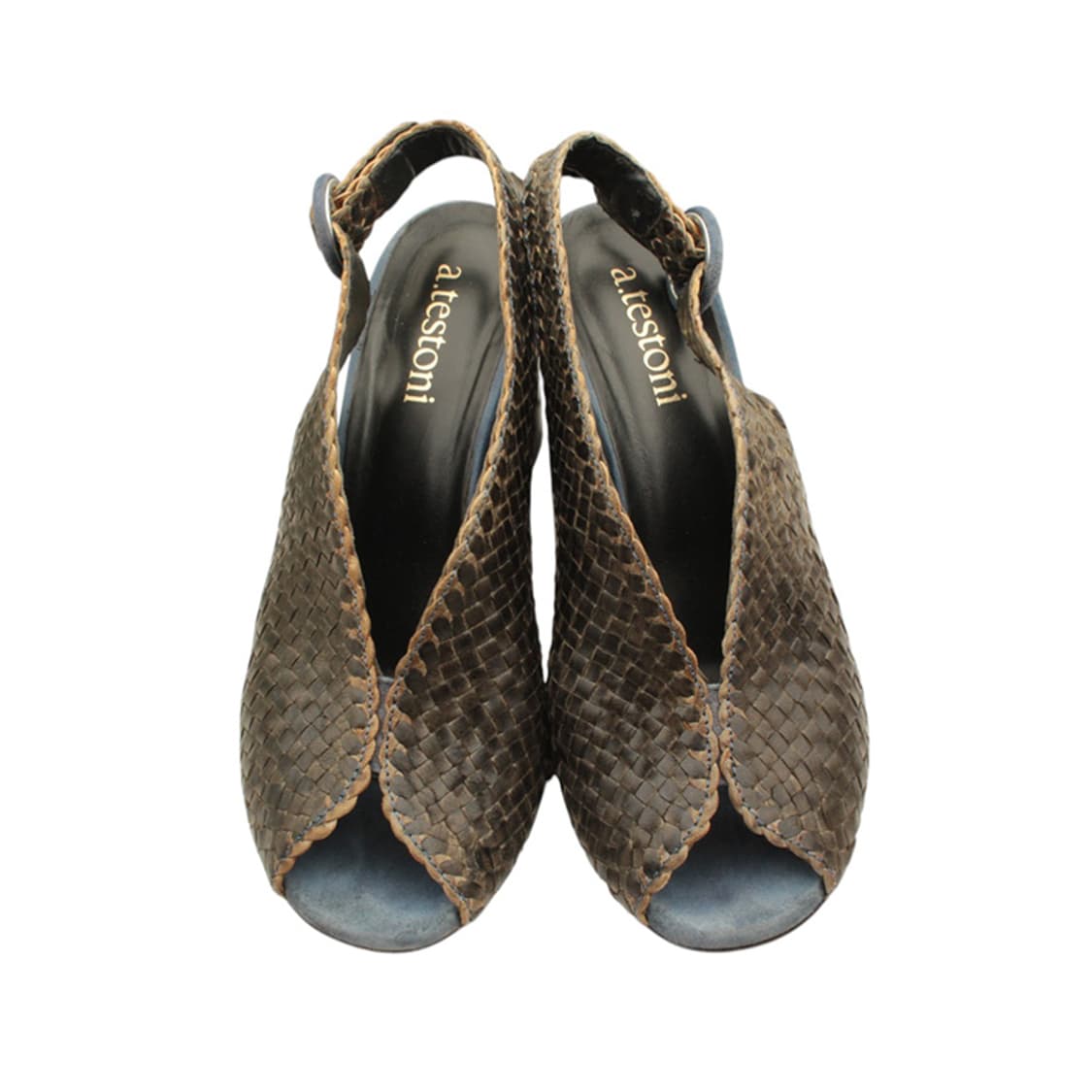 아테스토니 차콜그레이 위빙 레더 슬링백 슈즈 37반 상품이미지2