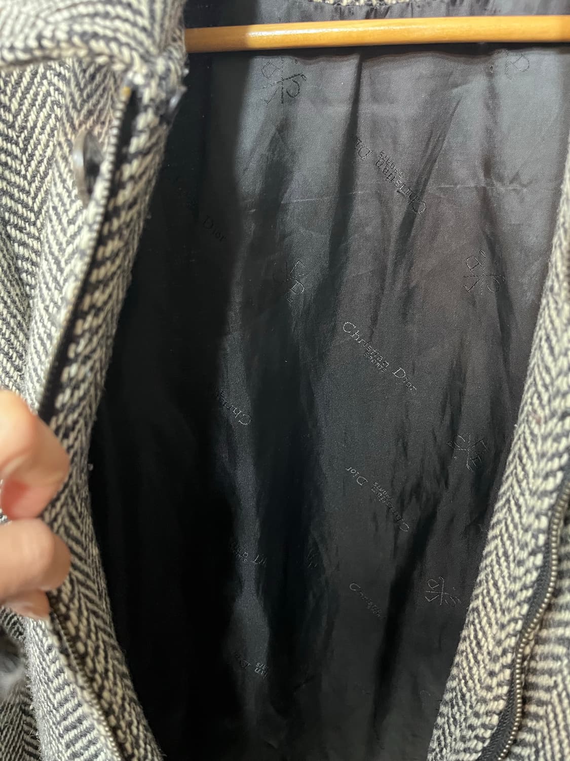 크리스챤 디올 헤링본 패턴 울 하프코트 상품이미지6