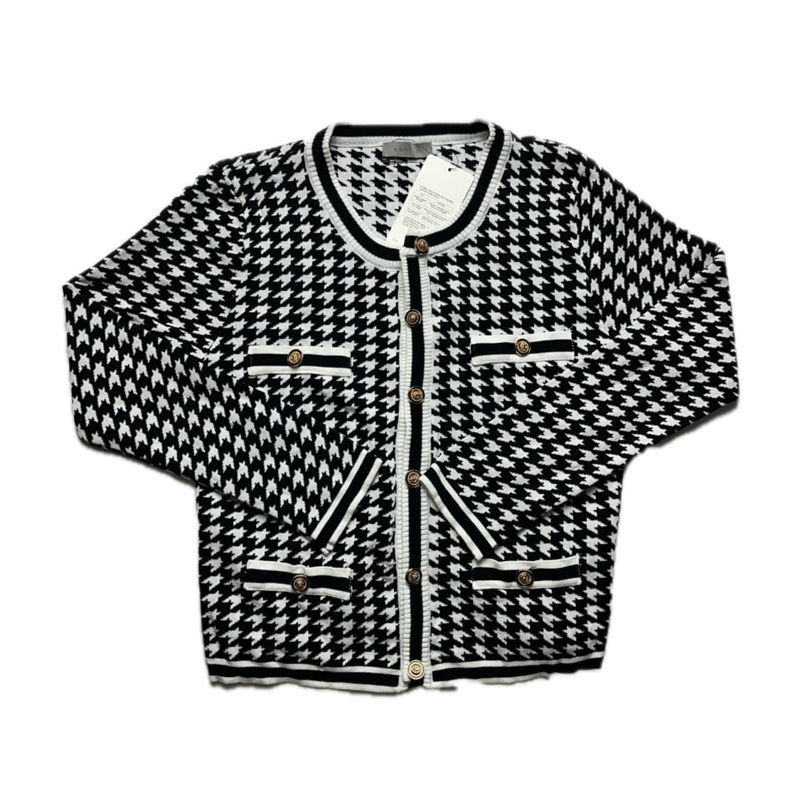 트위드 니트 가디건 금장 단추 상품이미지1