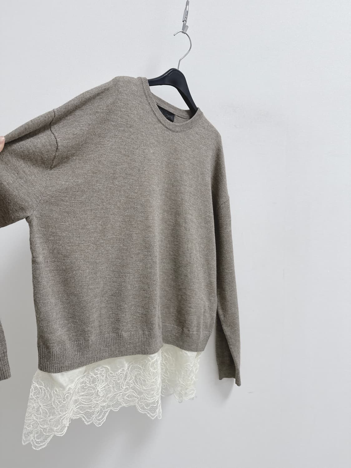 자라 콤비네이션 니트 점퍼 레이스 디테일  상품이미지7