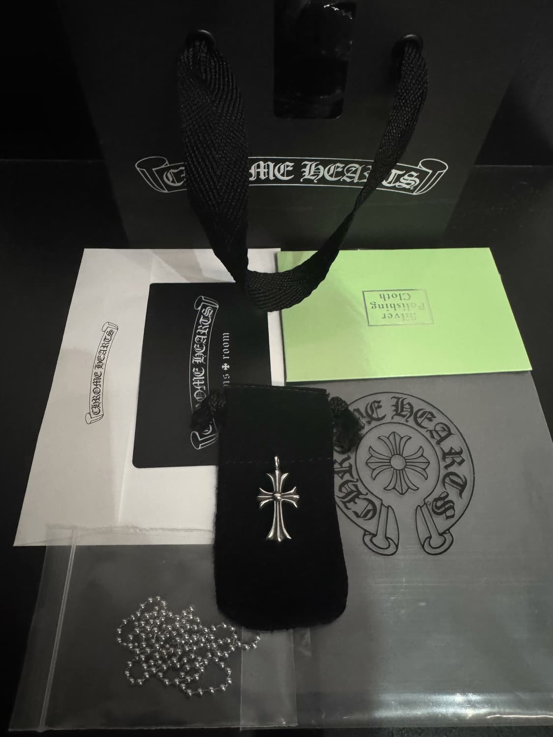 크롬하츠 크로스 참 펜던트 (타이니 펫 타이니 참) 풀구성 상품이미지1