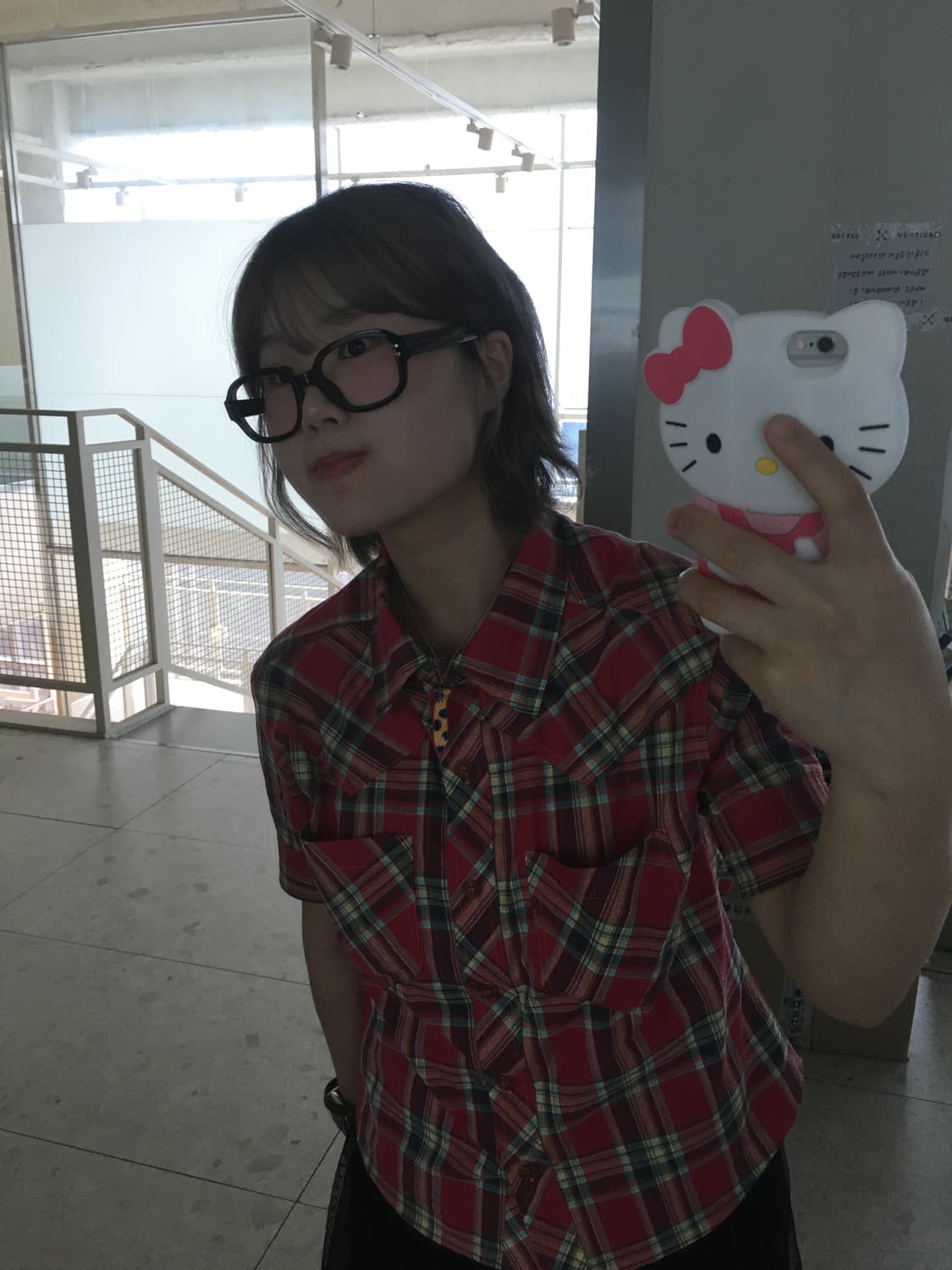 (1회착) 헤레틱 웨스턴 체크 쇼츠 슬리브 셔츠 상품이미지2