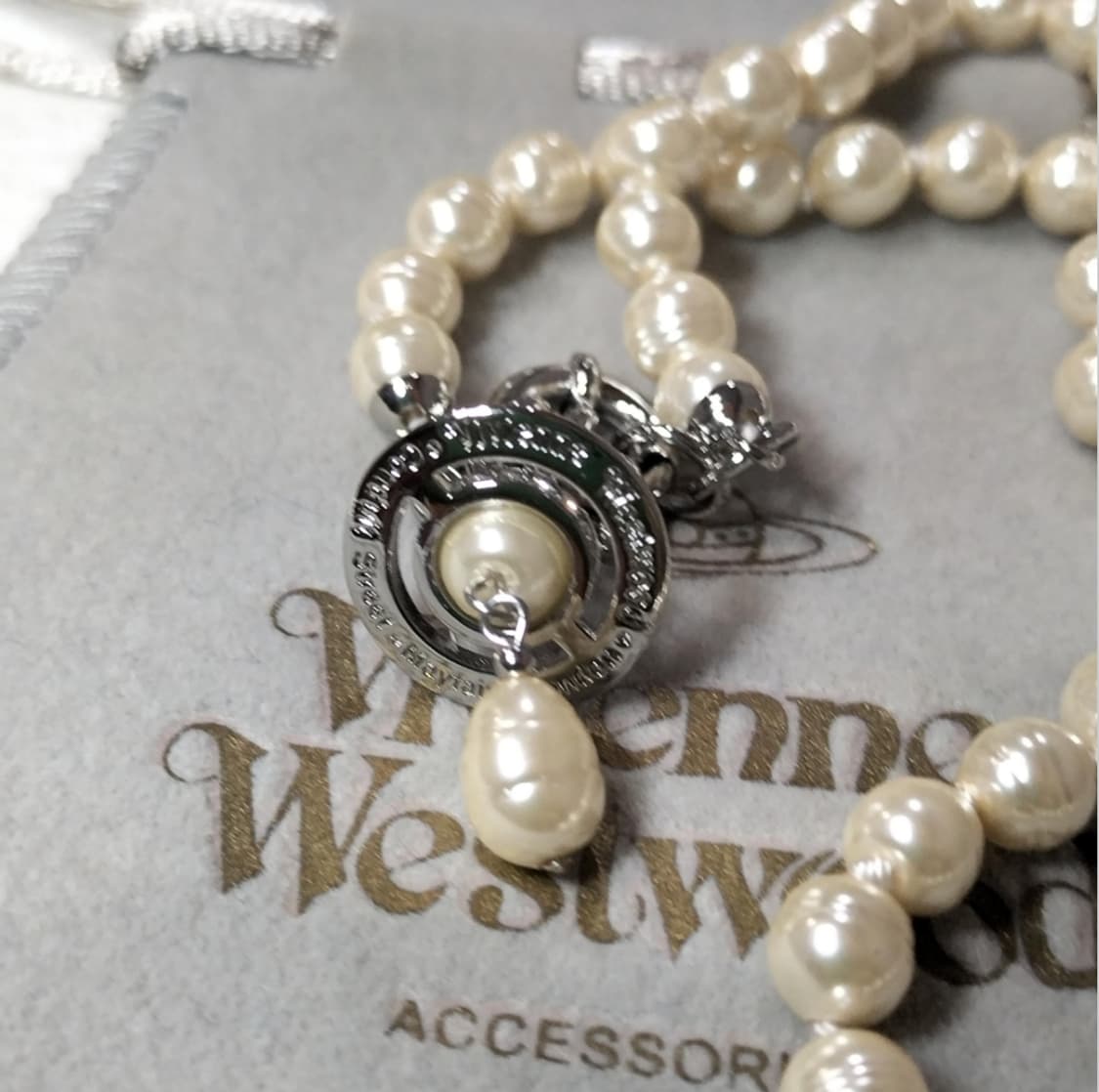 비비안웨스트우드 아카이브 진주 펄 드롭 orb 팬던트 초커 목걸이 상품이미지7