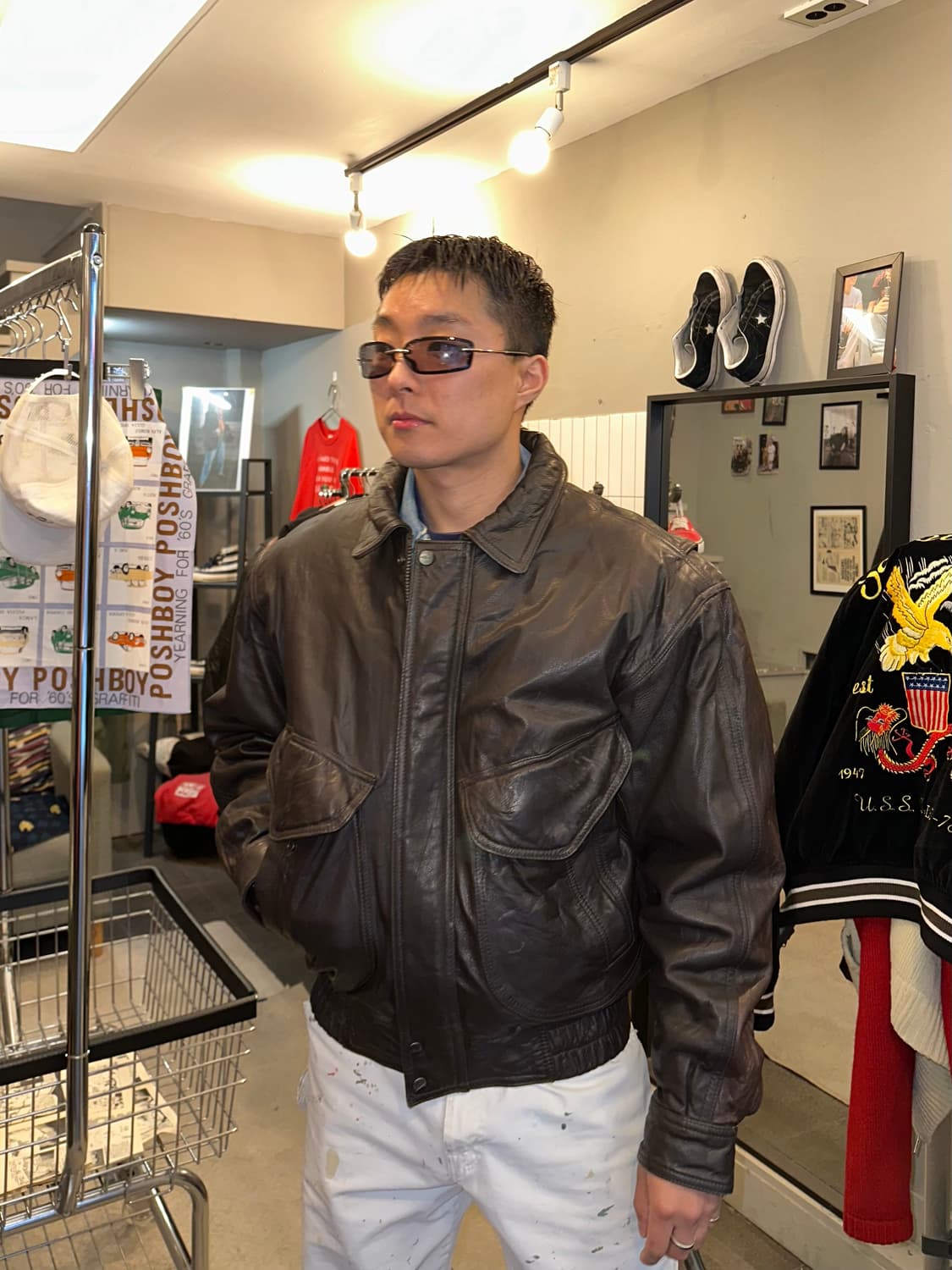 90’s Japanese real-leather aged A-2 상품이미지3