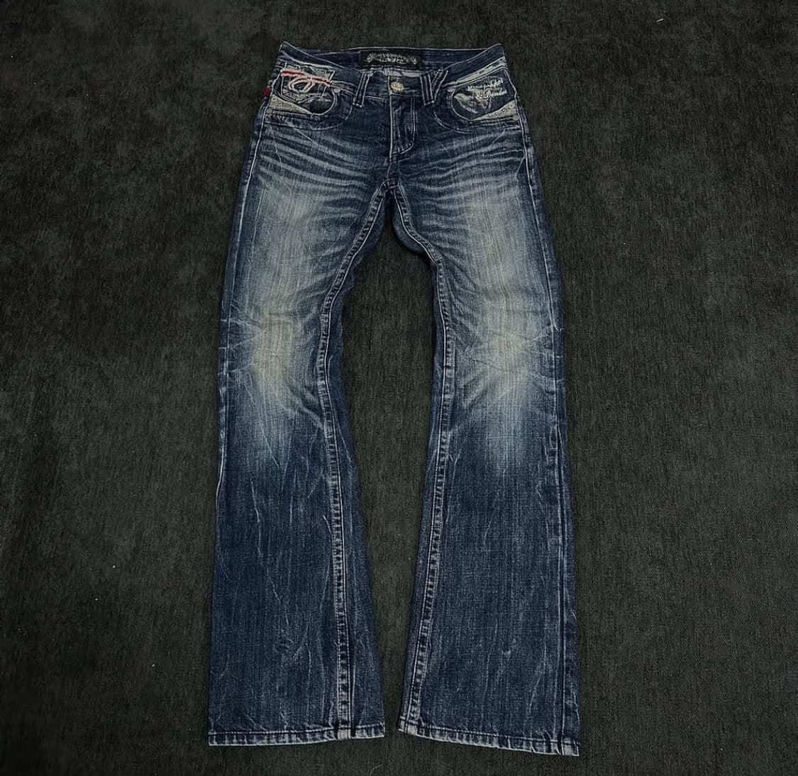 Red pepper 00's skull embroider denim 상품이미지2