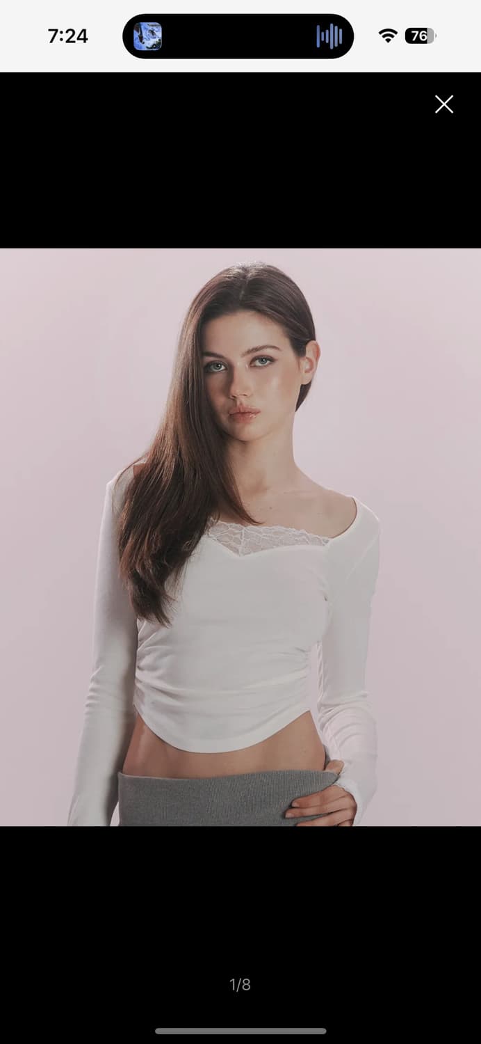 플리즈노팔로우 베라 레이스 셔링 롱 슬리브 탑 상품이미지1