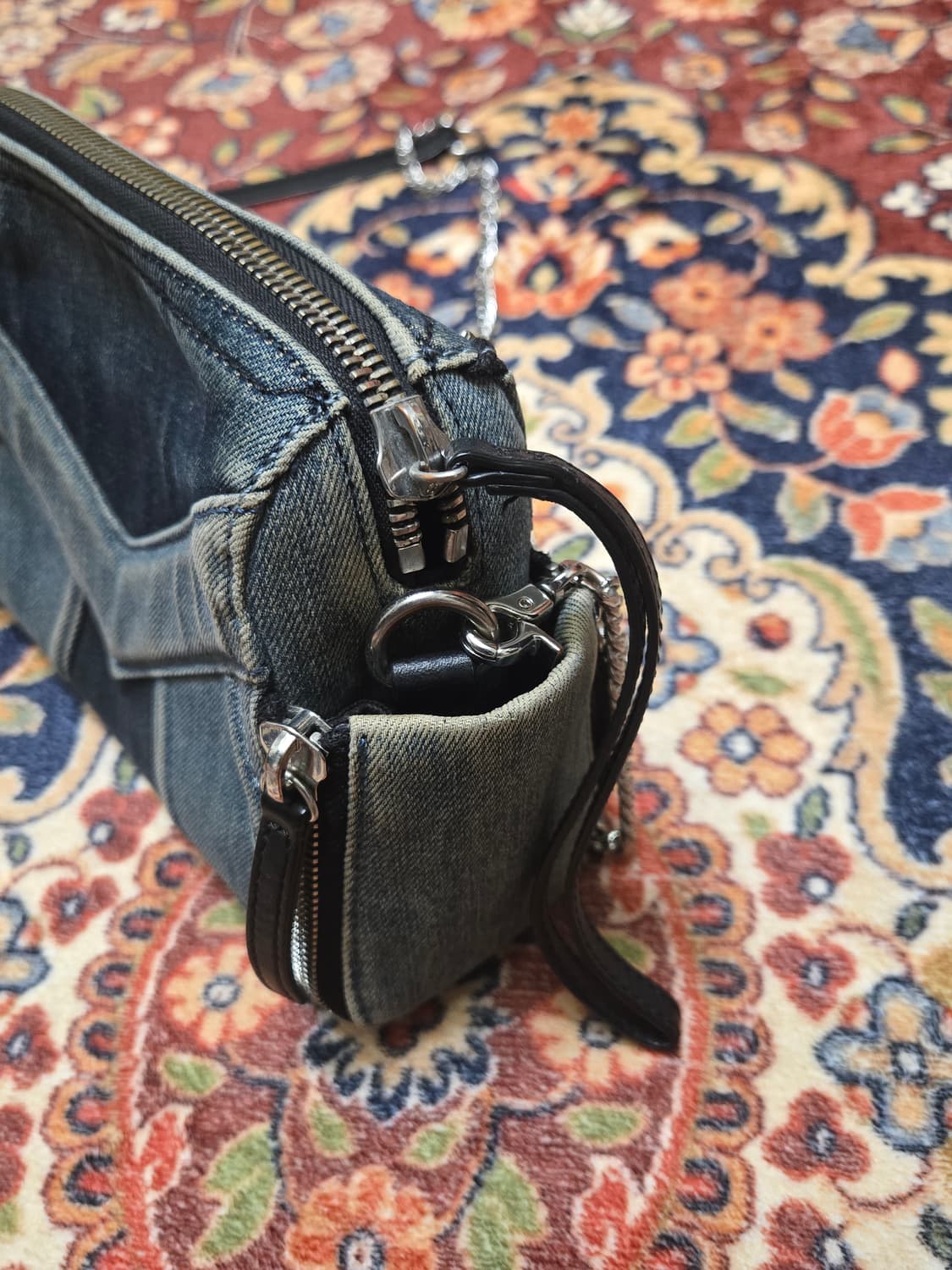 디젤 DIESEL 패치워크 데님 미니 숄더백 상품이미지5