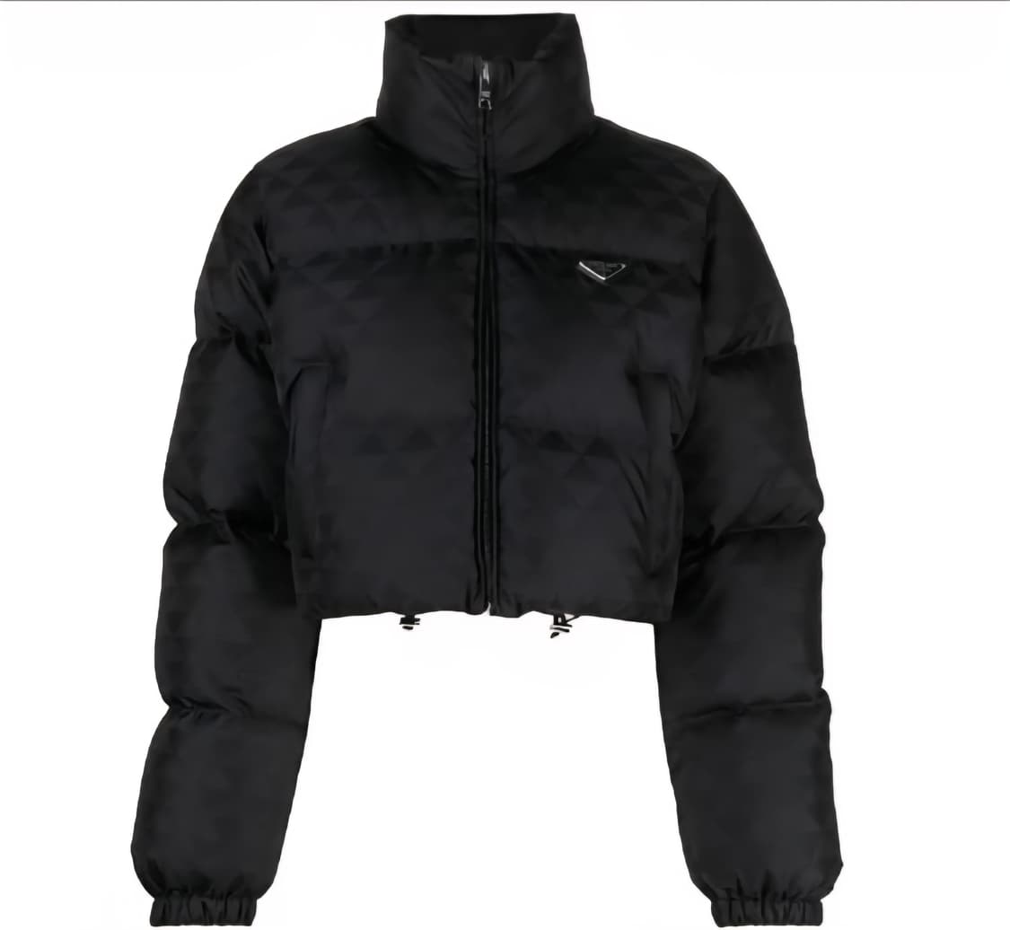 프라다 리나일론 크롭 다운 자켓 패딩 숏 블랙 상품이미지1