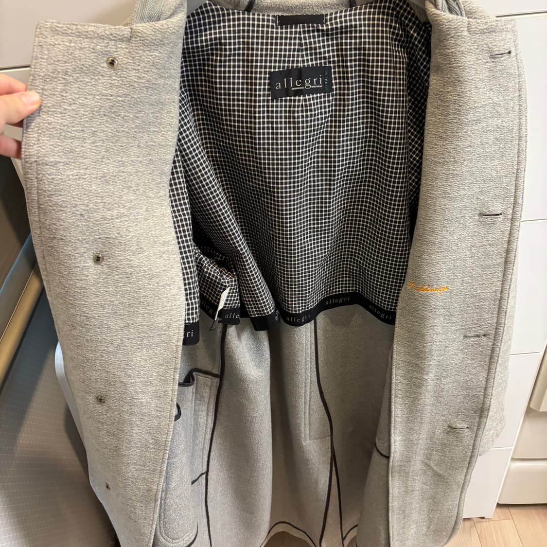 알레그리 울 100% 이태리 후드 코트 그레이 M 상품이미지10