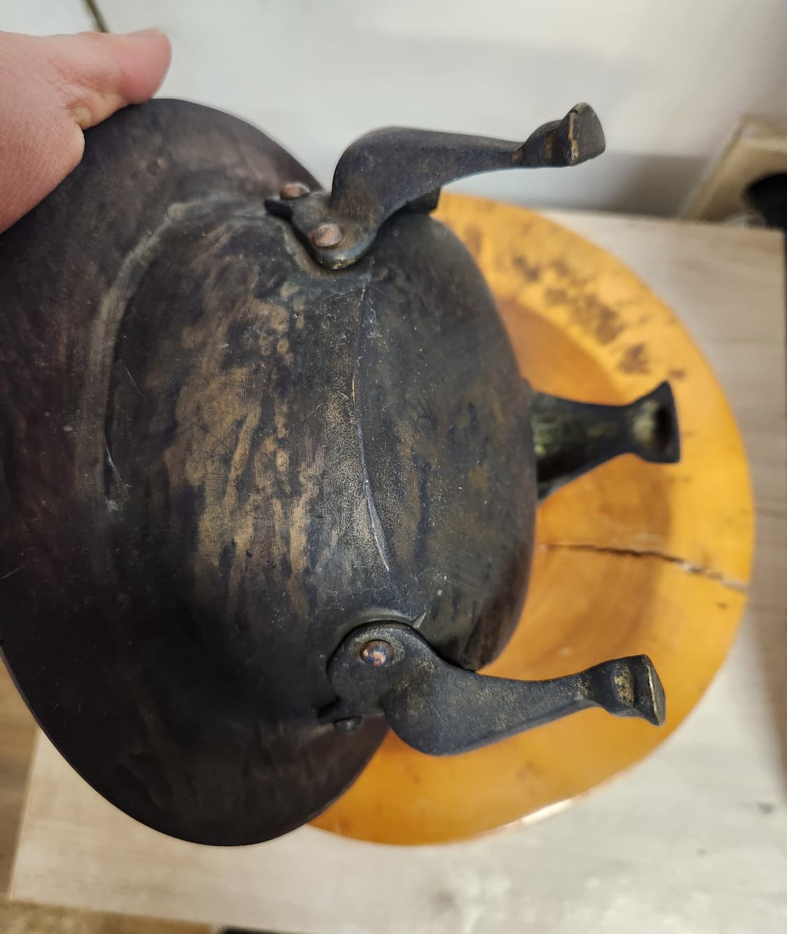 골동품  작은 용문양  삼족 동화로 상품이미지5