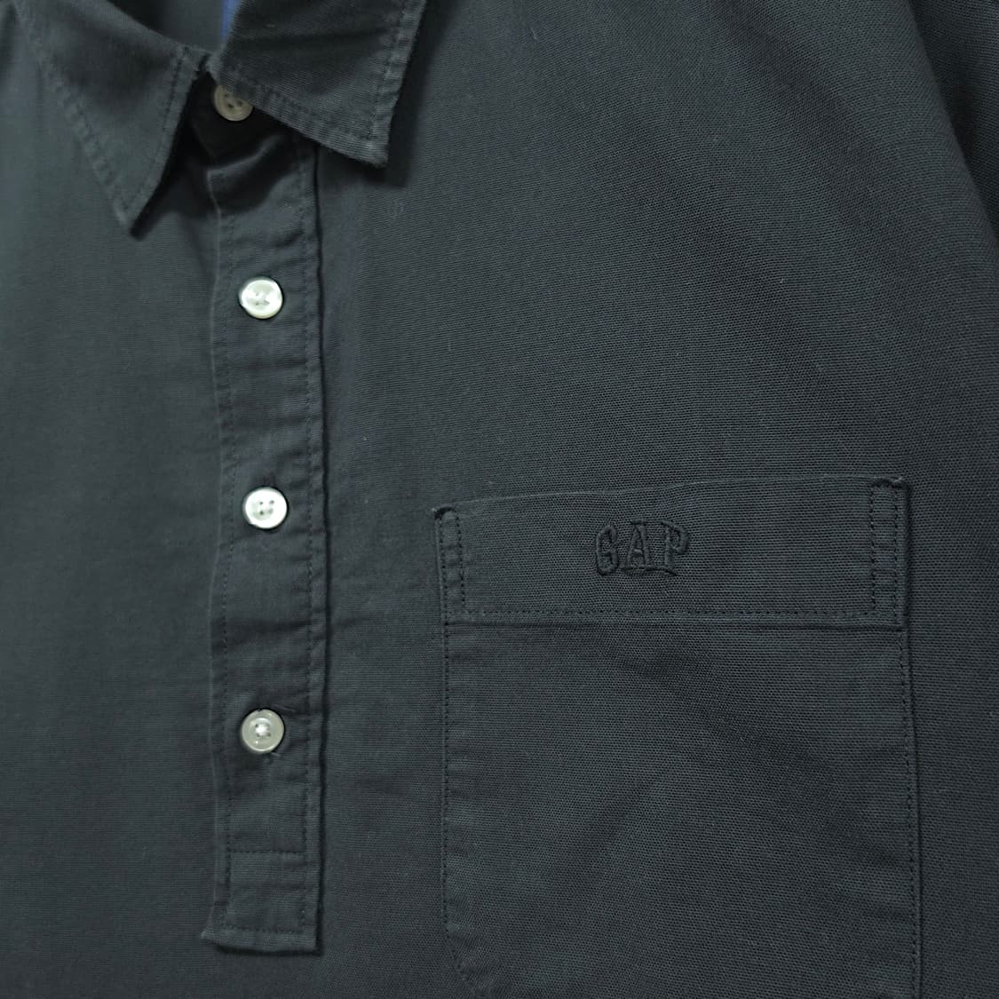 [M~L] 갭(GAP) 블랙 로고 옥스포드 풀오버 긴팔셔츠 상품이미지4