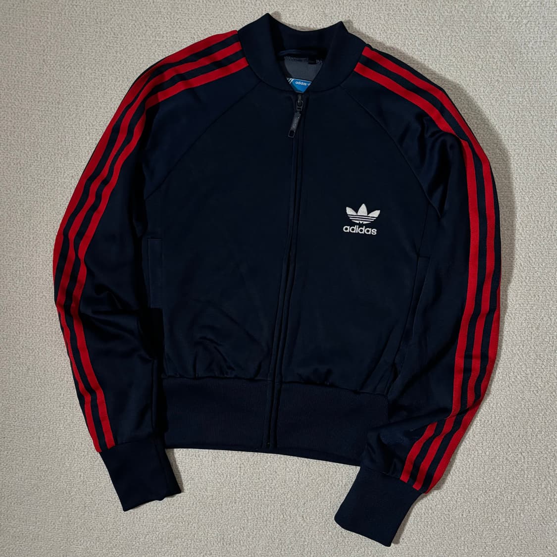 아디다스 트레포일 빈티지 네이비 남빨 트랙탑 크롭 져지 상품이미지1
