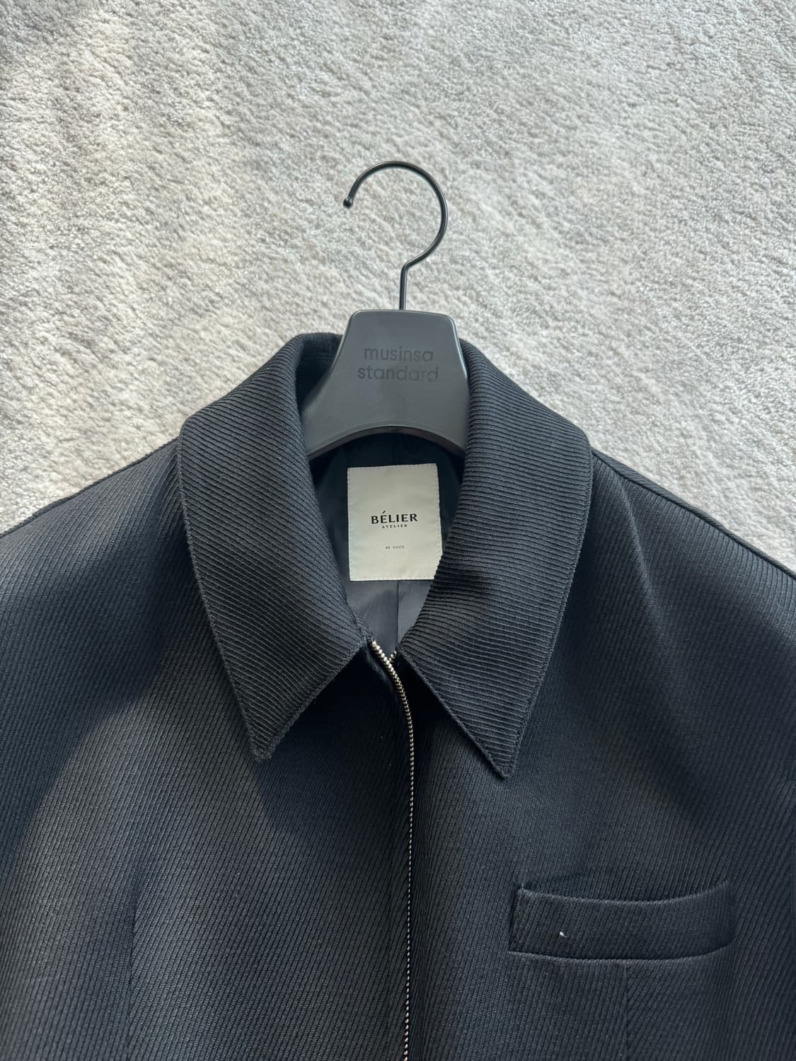 [벨리에] 다이에그널 블루종 자켓 레이븐블랙 M(100)사이즈 상품이미지3