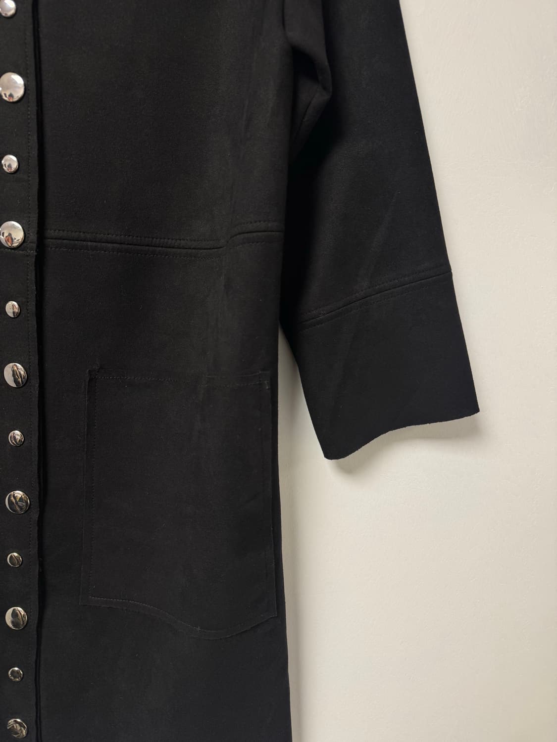 zara 자라 블랙 스웨이드 금장 버튼 미디 자켓 원피스 S 상품이미지5