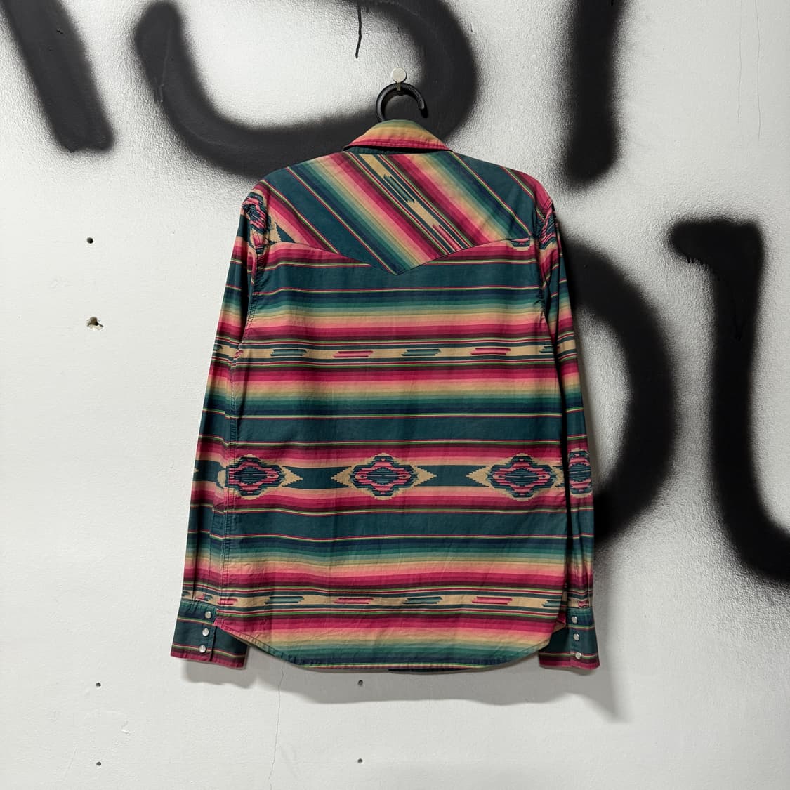 VTG 빈티지 멀티컬러 크로스 스트라이프 웨스턴 셔츠 상품이미지2