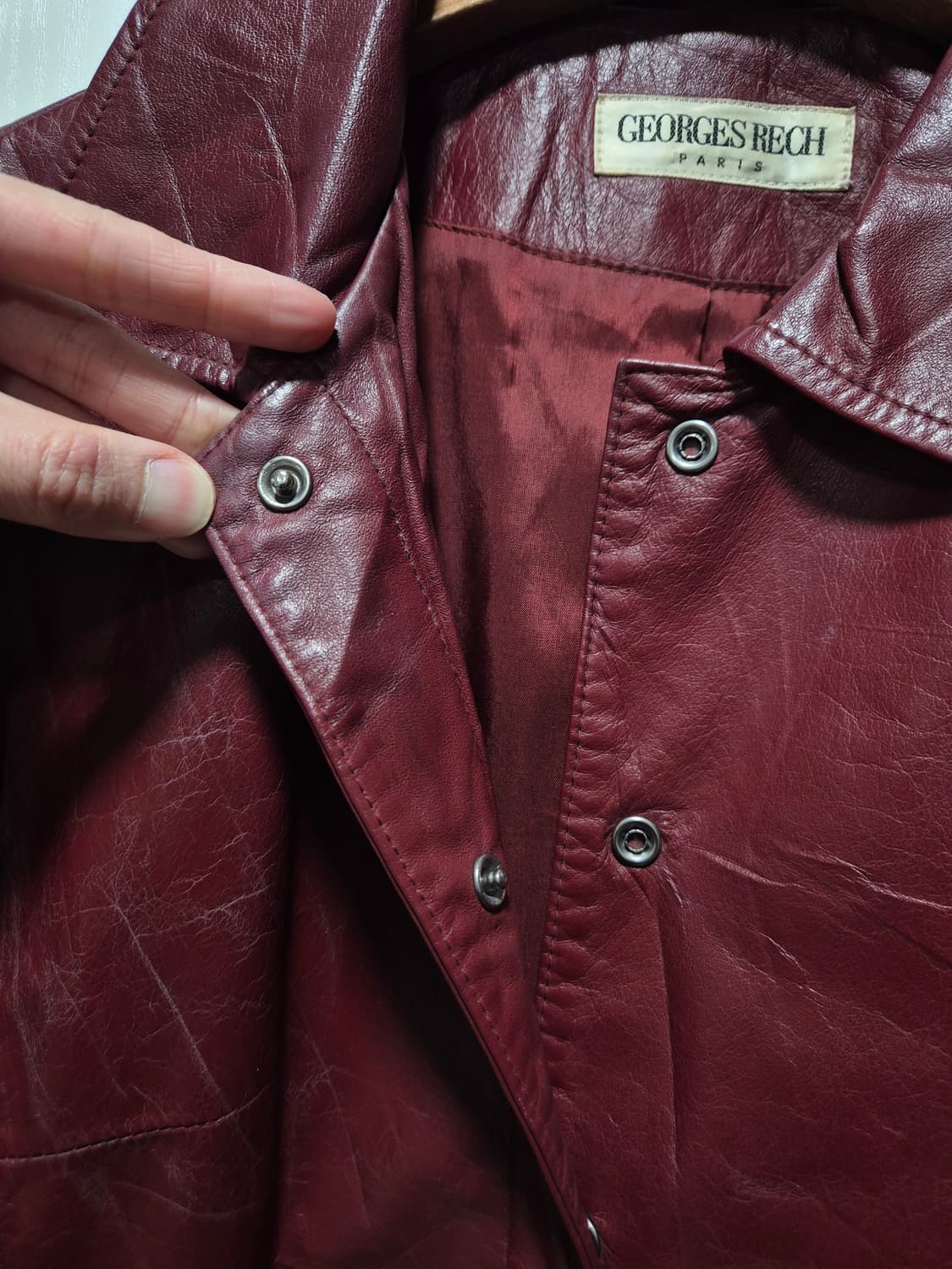 GEORGES RECH 소가죽 빈티지자켓 버건디 상품이미지5