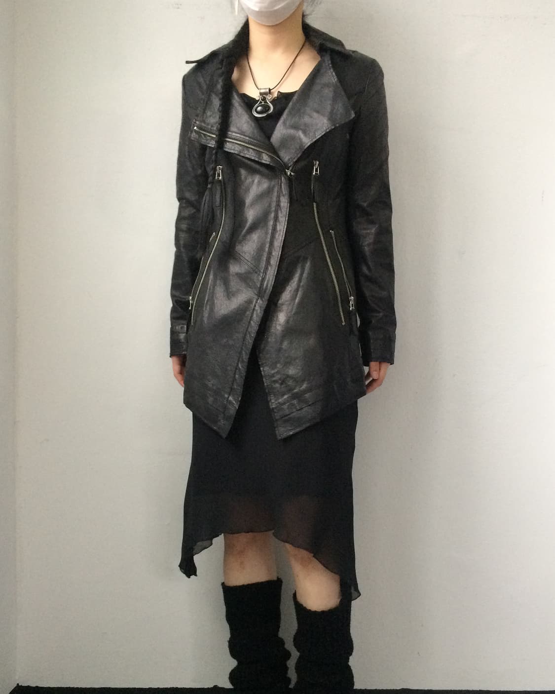 Unbalanced lamb leather jacket 상품이미지1