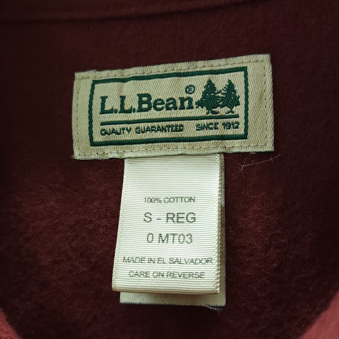 90s 엘엘빈 워크셔츠 헤비코튼 투포켓 샤모아 셔츠 레드 브라운 S 상품이미지6