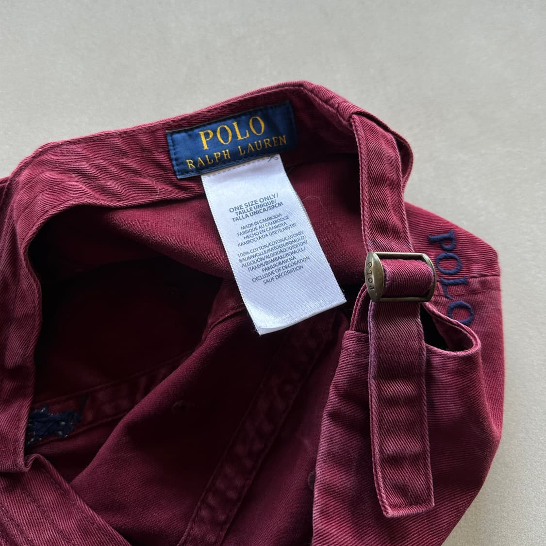 폴로 랄프로렌 코튼 치노 페이드 볼캡 모자 버건디 상품이미지10