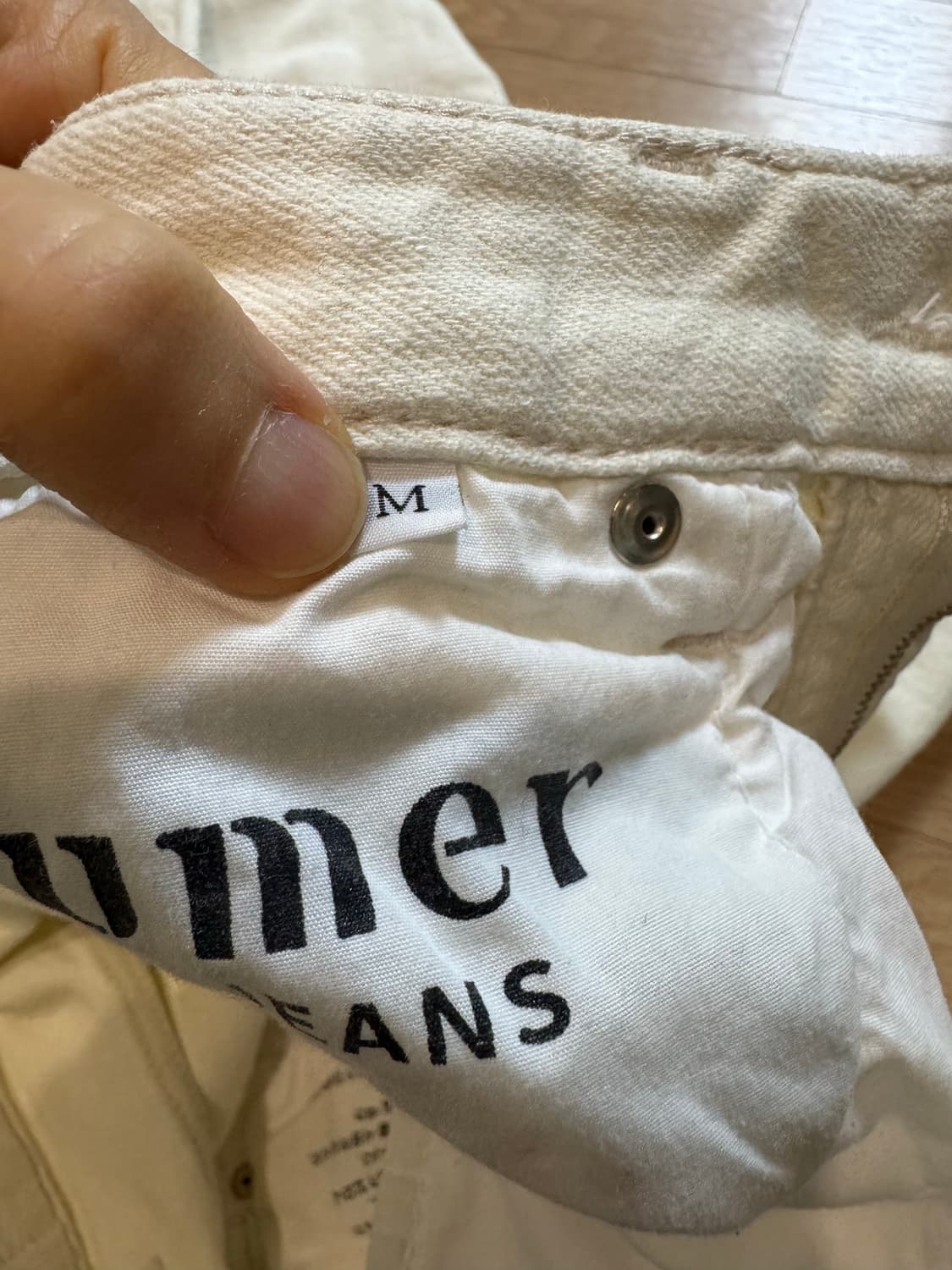 umer 유메르 크림색 데님 상품이미지2