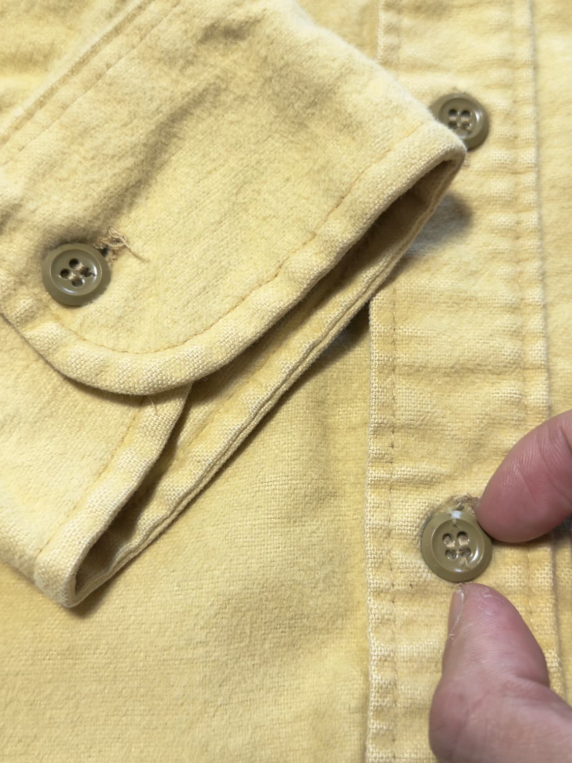 70s USA Woolrich Chamois Yellow shirt 상품이미지5