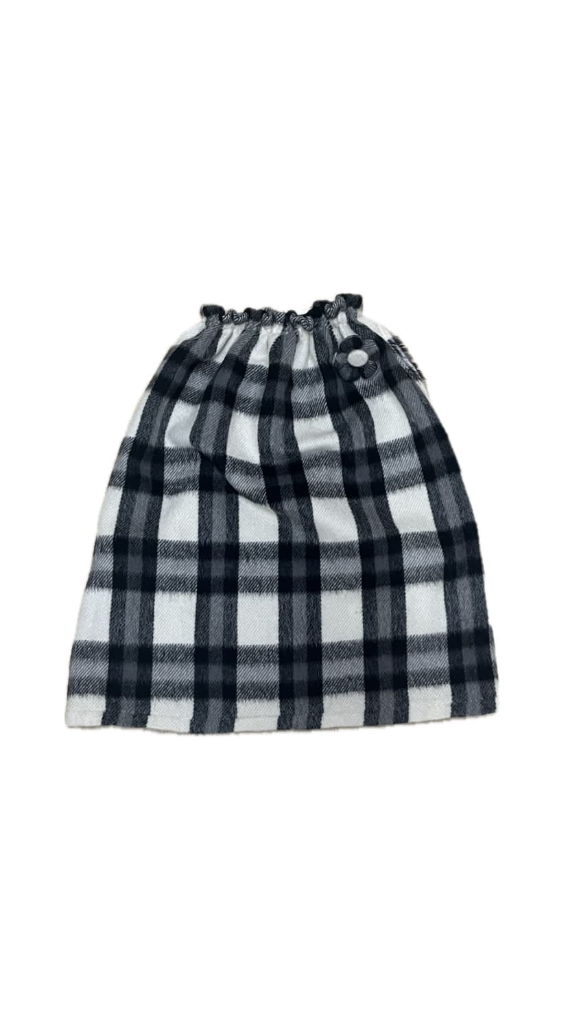 체크 울 벌룬 스커트 (꽃 디테일) 상품이미지1