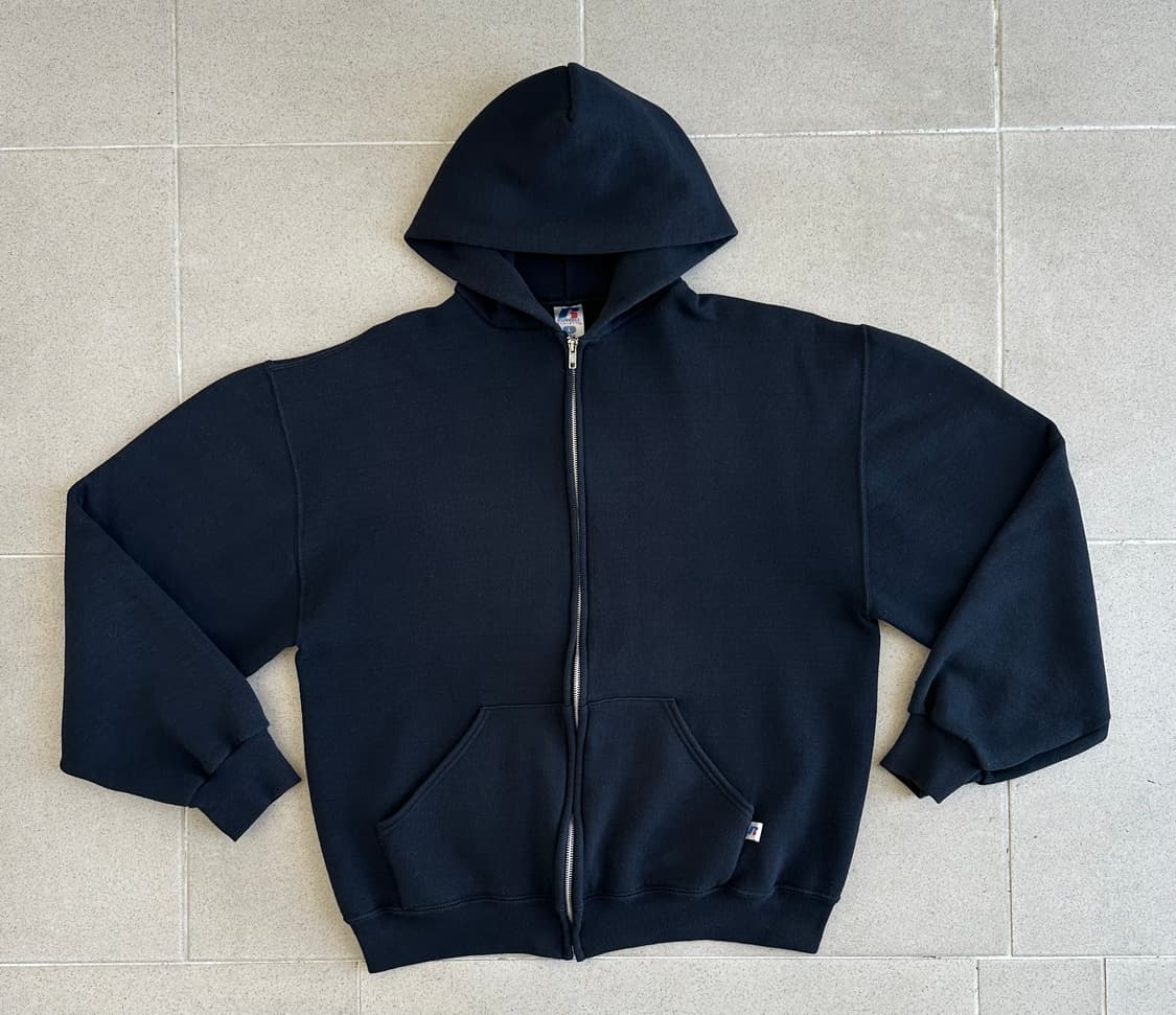 빈티지 러셀 후드집업 블랙 L 상품이미지1