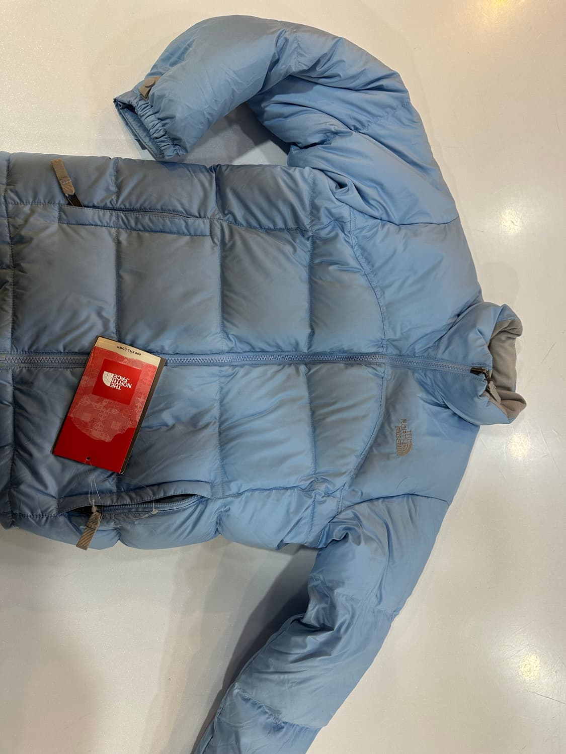 노스페이스 패딩 하늘색 여성 상품이미지5