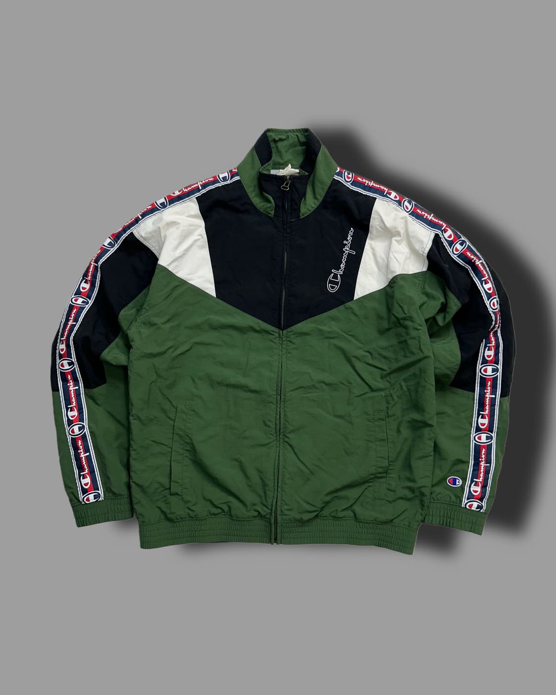 챔피온 올드스쿨 그린 배색 바람막이 S 상품이미지4