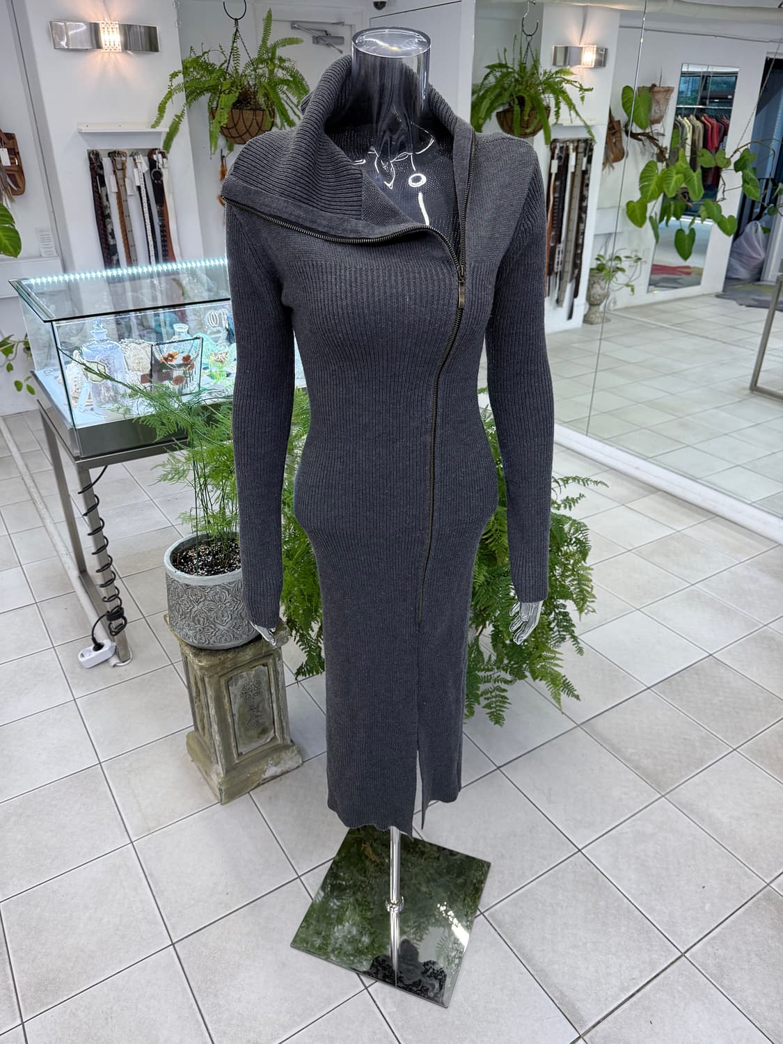 high neck zipup knit one piece 상품이미지1