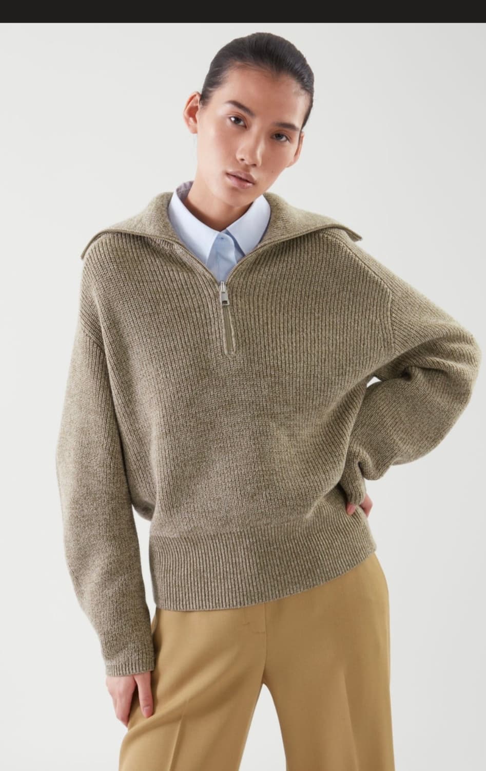 cos 코스 신형 카라 반집업니트 스몰 상품이미지2