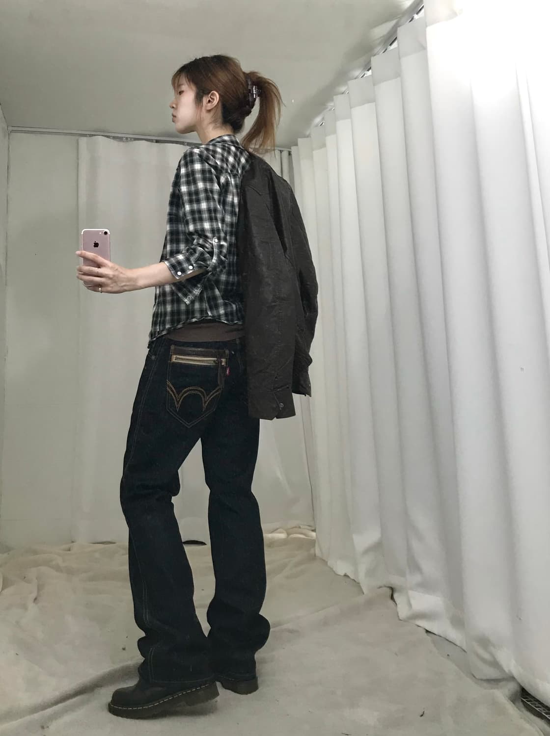 에드윈 브라운 레더 데님 웨스턴 코디 세트 상품이미지3