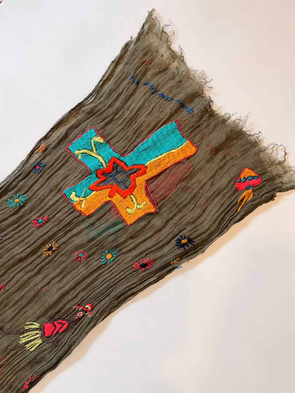 KAPITAL Embroidery Ring Stole (Olive) 상품이미지6